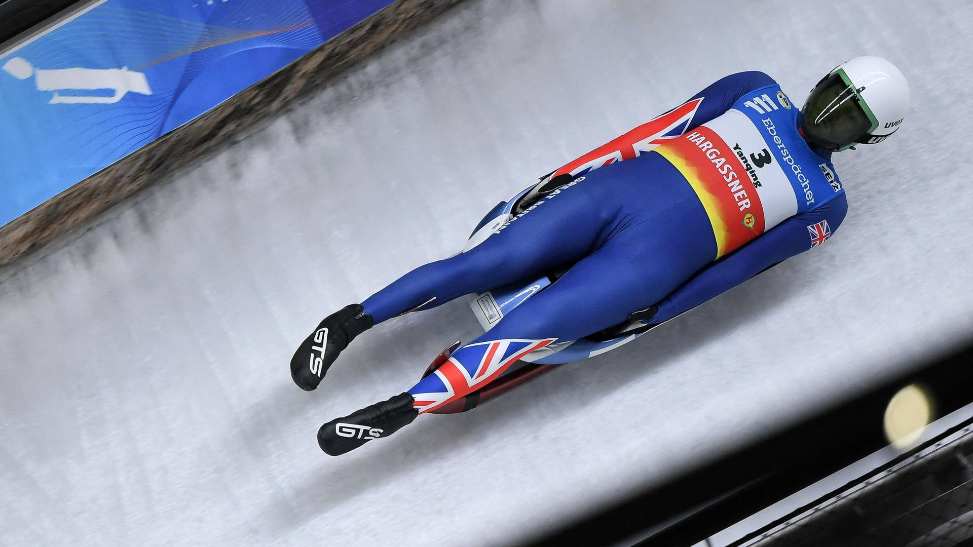 Rupert Staudinger Wearing Helmet In Luge