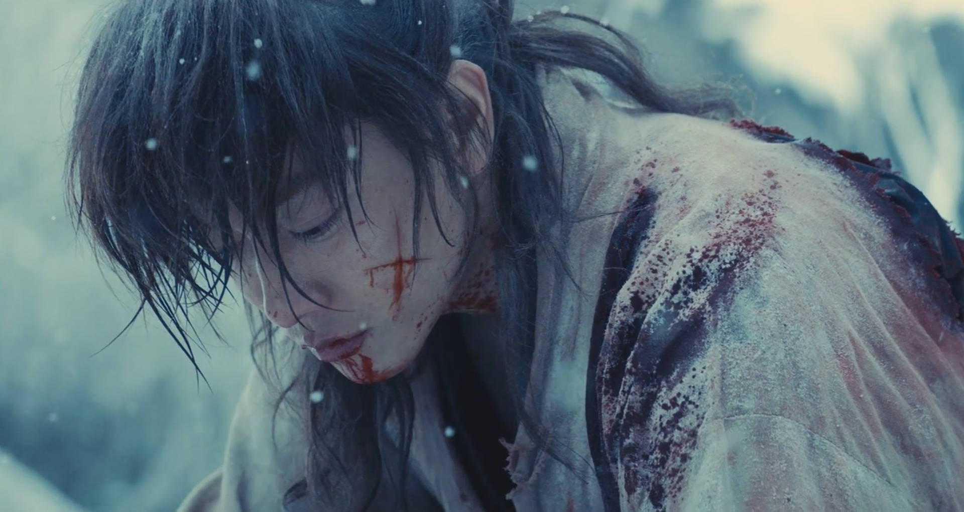 Rurouni Kenshin Wounded In The Snow Background
