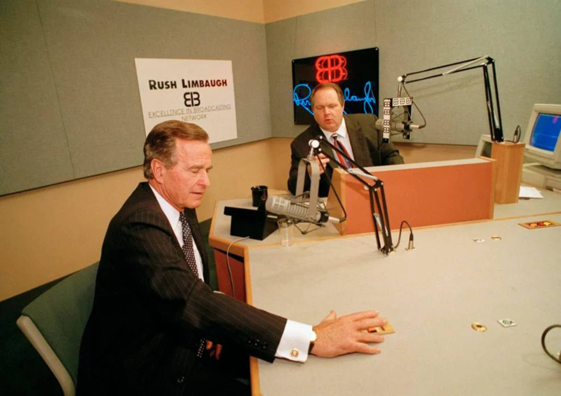 Rush Limbaugh With President Bush Background
