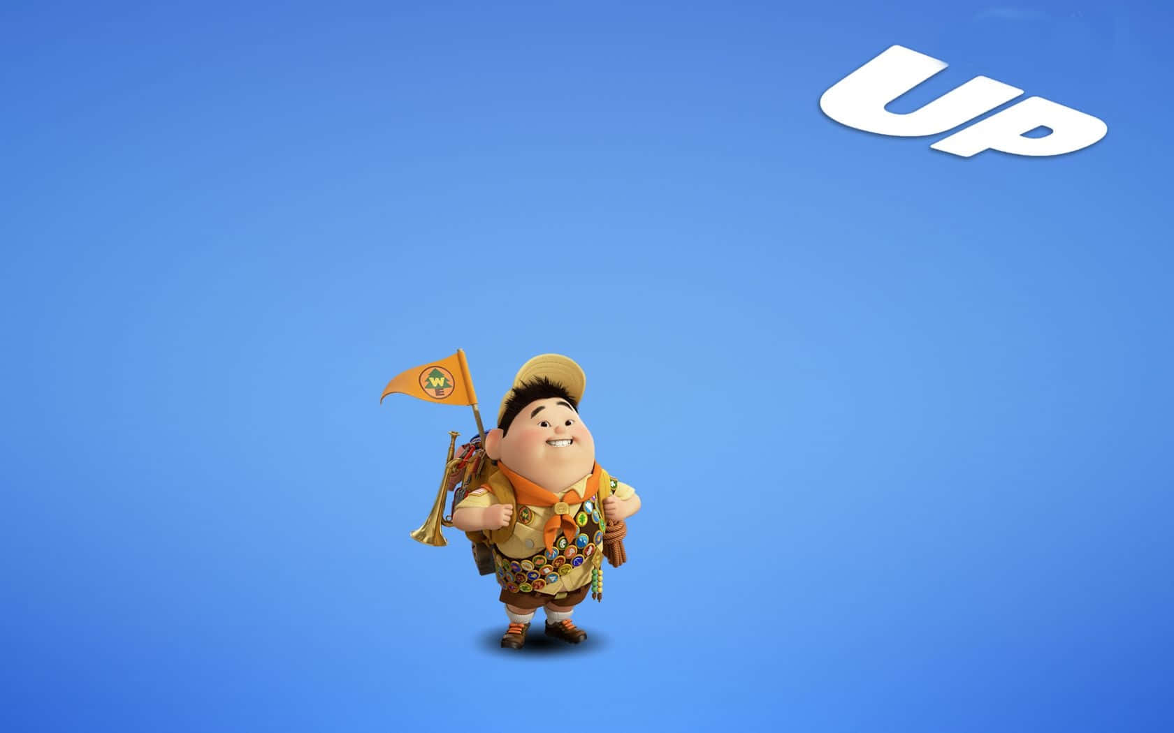 Russel From Disney Pixar's Up Movie Smiling Background