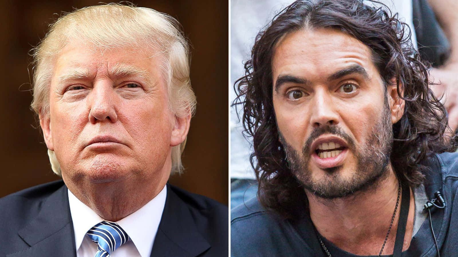 Russell Brand With Donald Trump Background