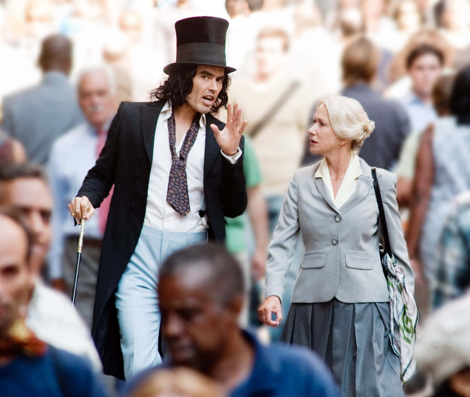 Russell Brand With Helen Mirren Background