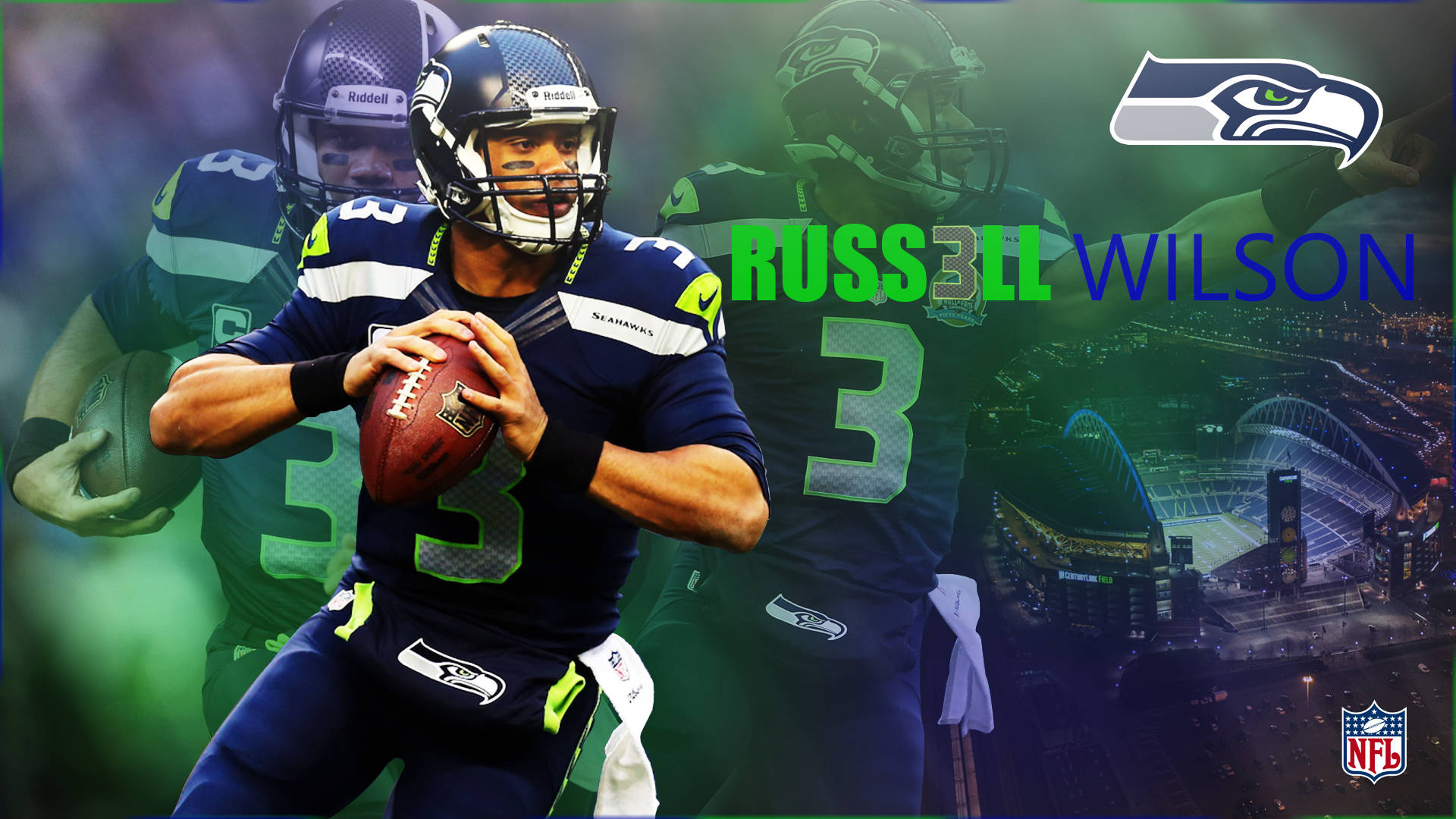 Russell Wilson Edit With Match Images Background