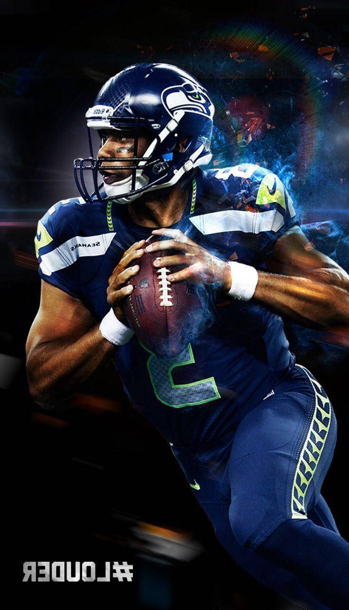Russell Wilson Flipped Image Of Running Background