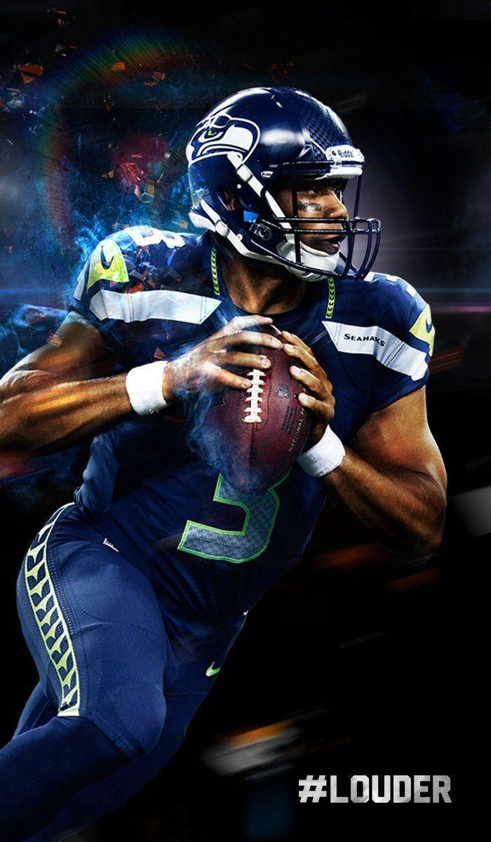 Russell Wilson Louder Hashtag Background