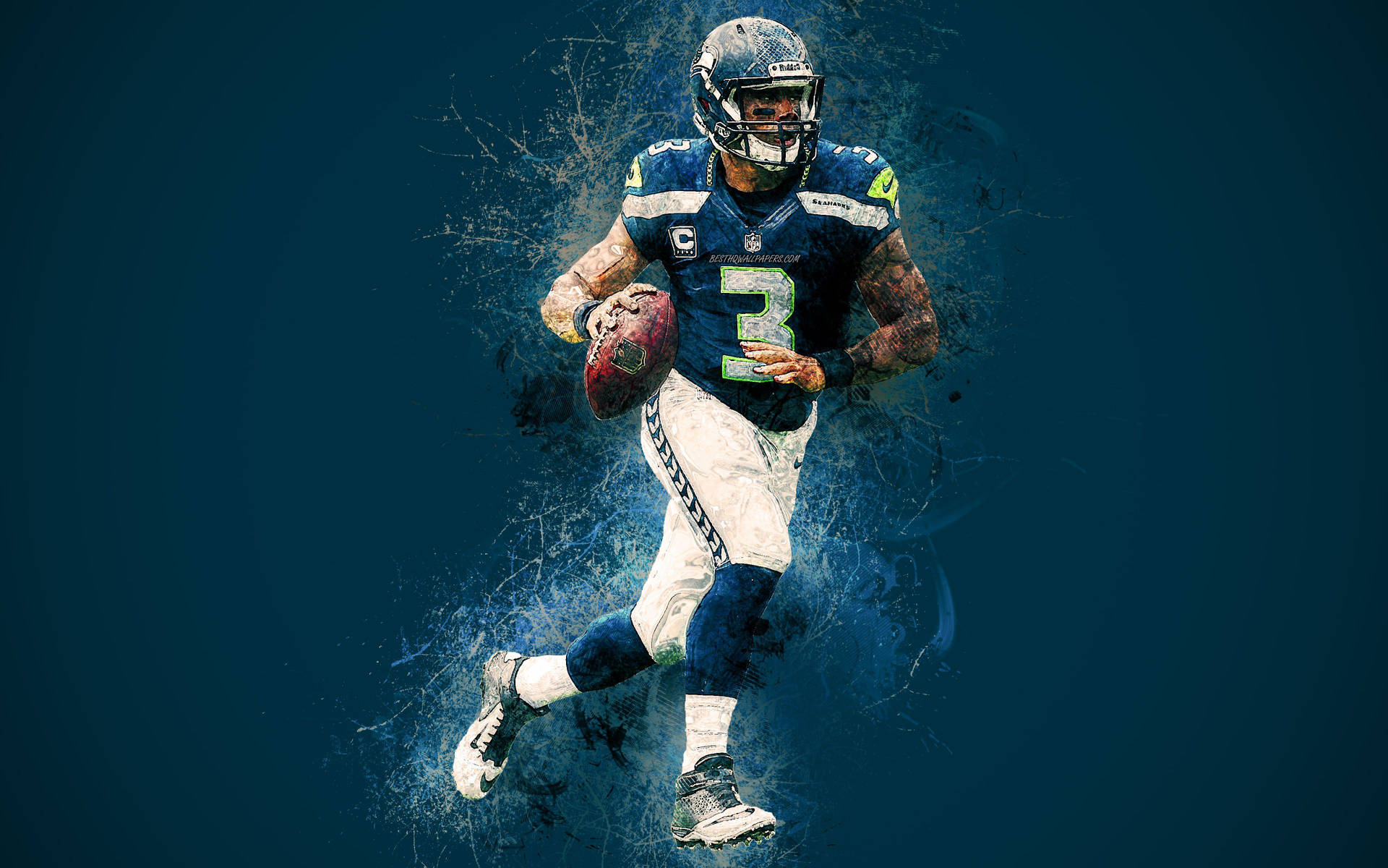 Russell Wilson Paint Scratches Background