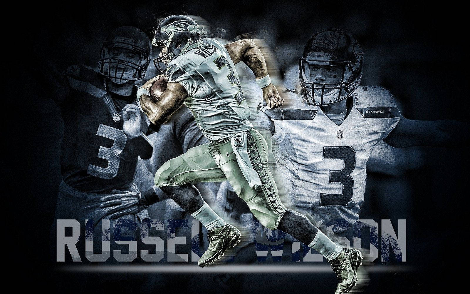 Russell Wilson Running And Other Moments Background