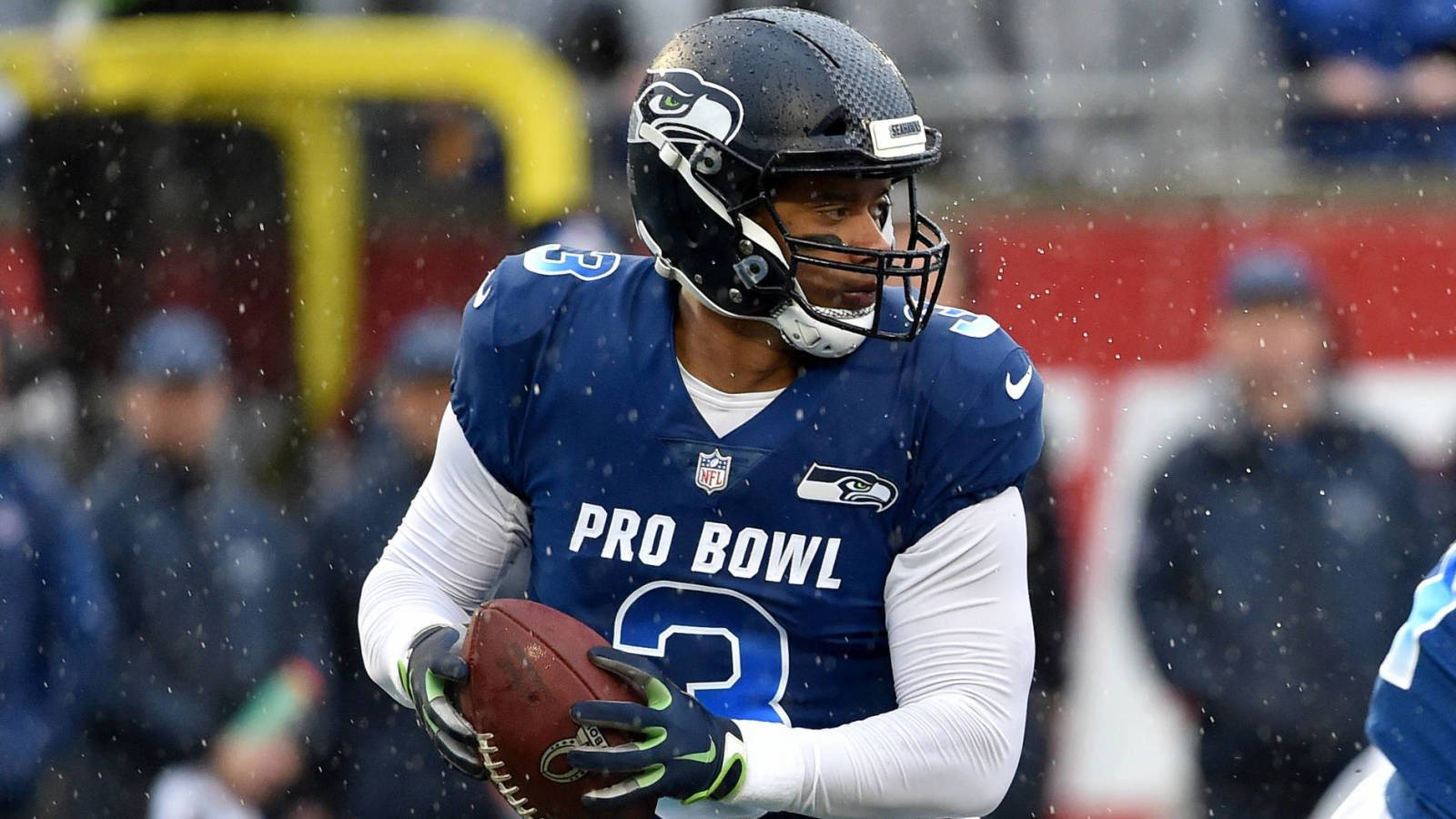 Russell Wilson Smiling With Ball