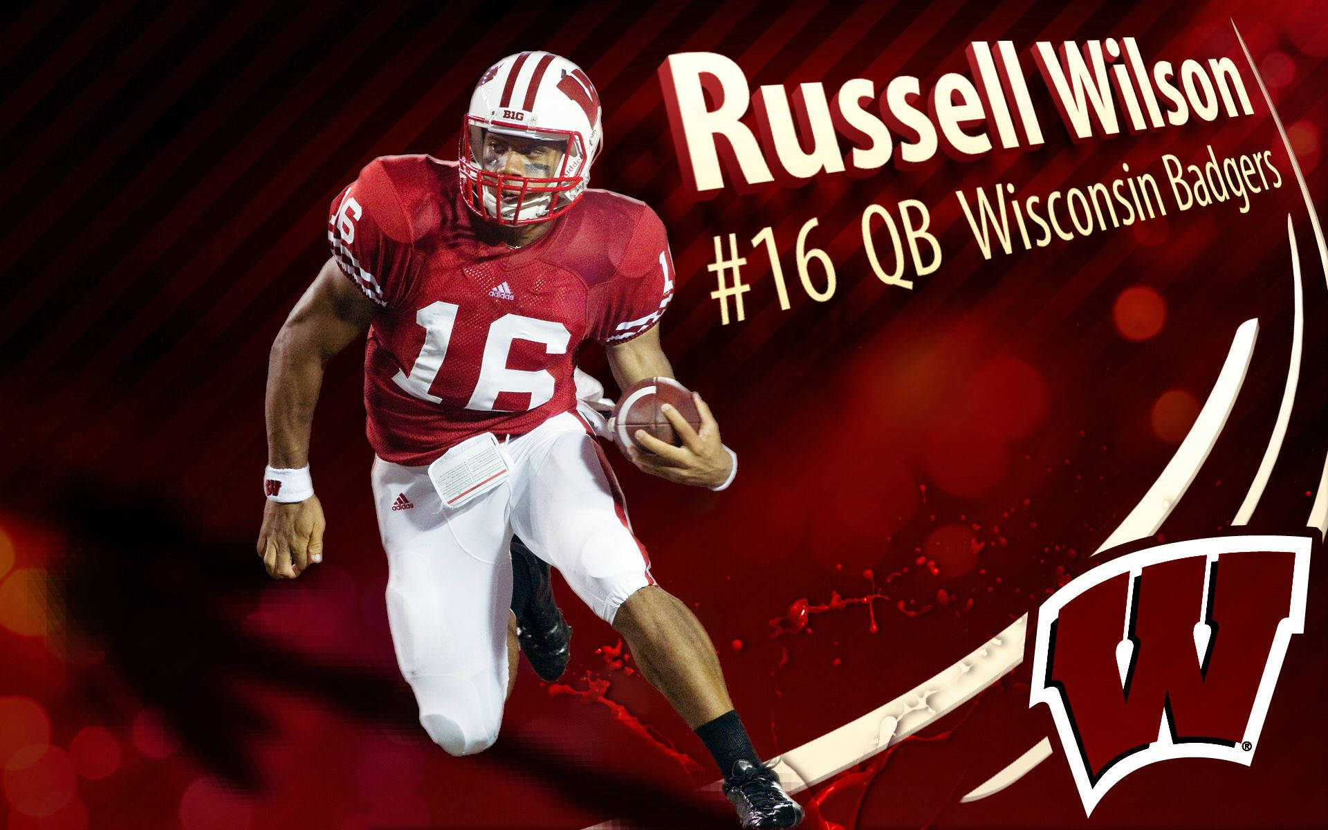 Russell Wilson Wisconsin Badgers Graphic Background