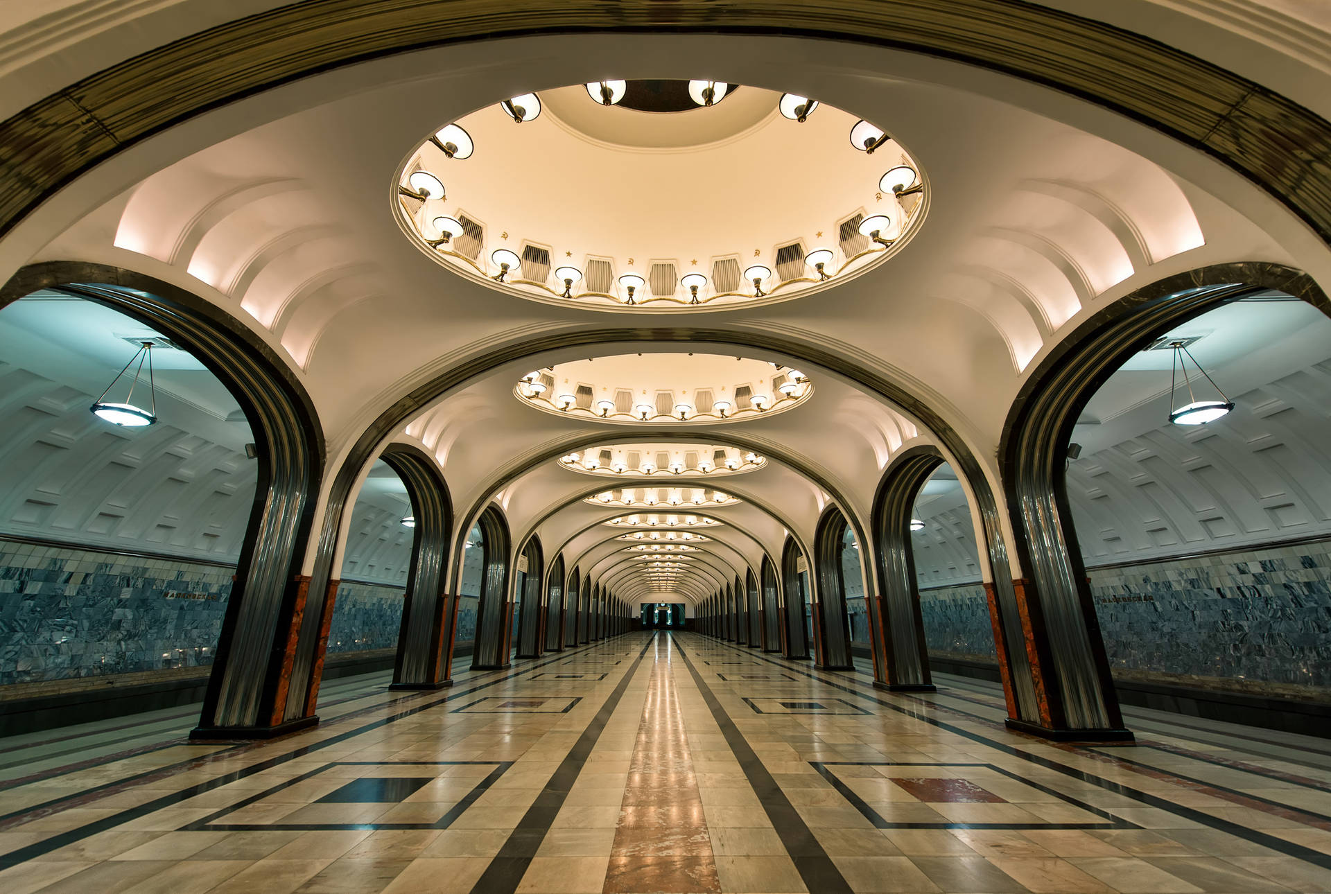 Russia Mayakovskaya Metro Subway Background