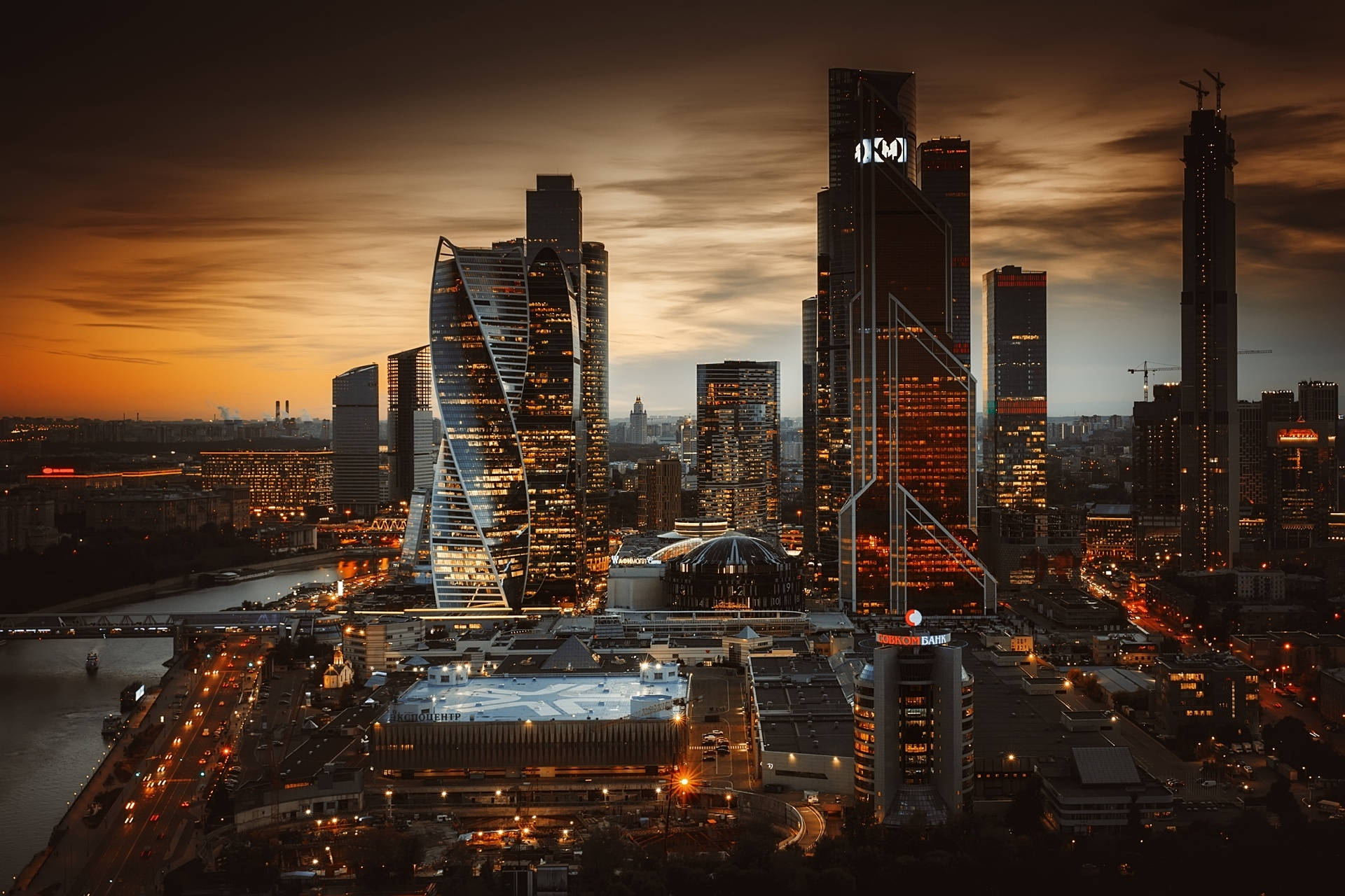 Russia Moscow International Business Center Background