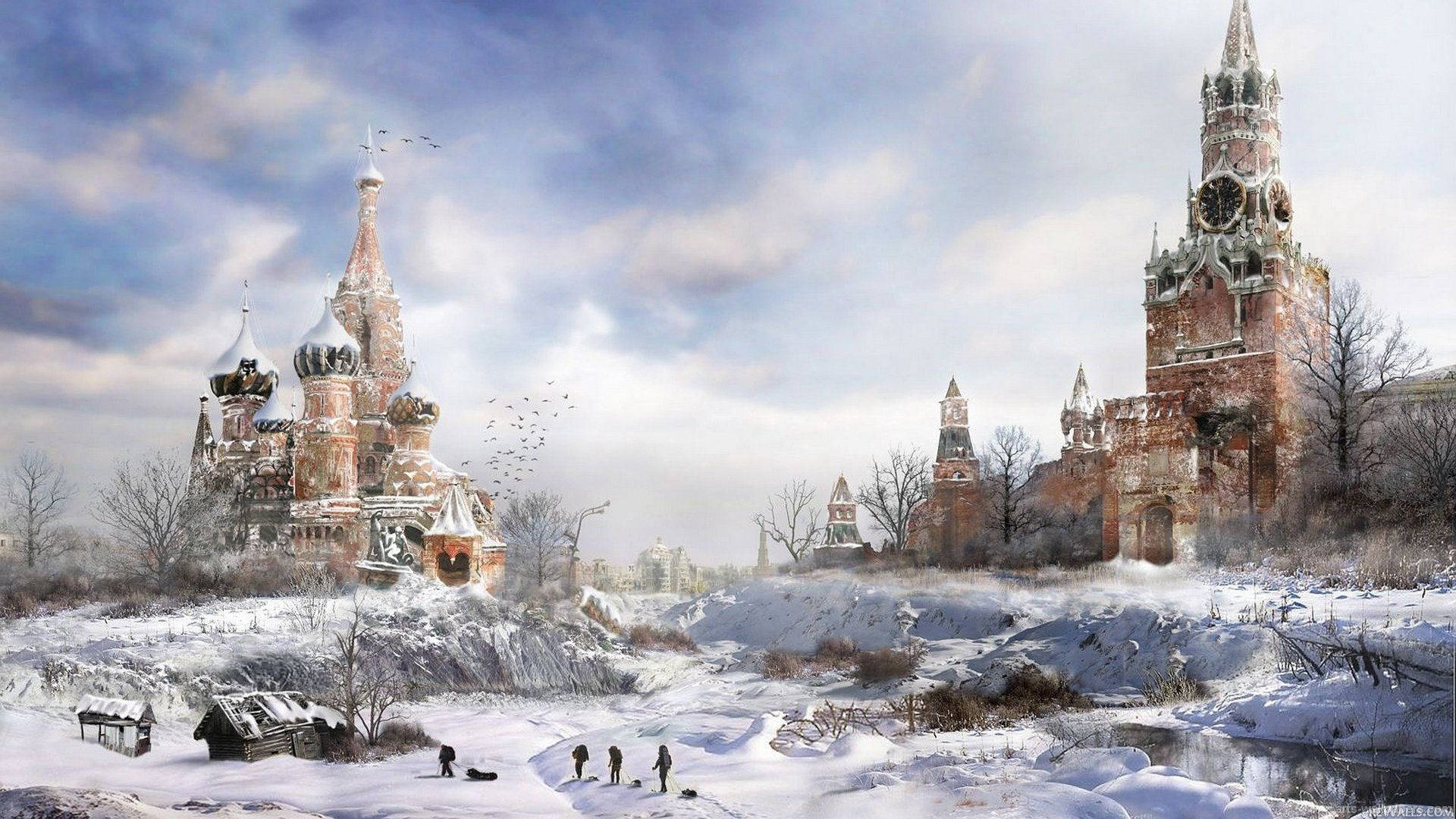 Russia Moscow Painting Background