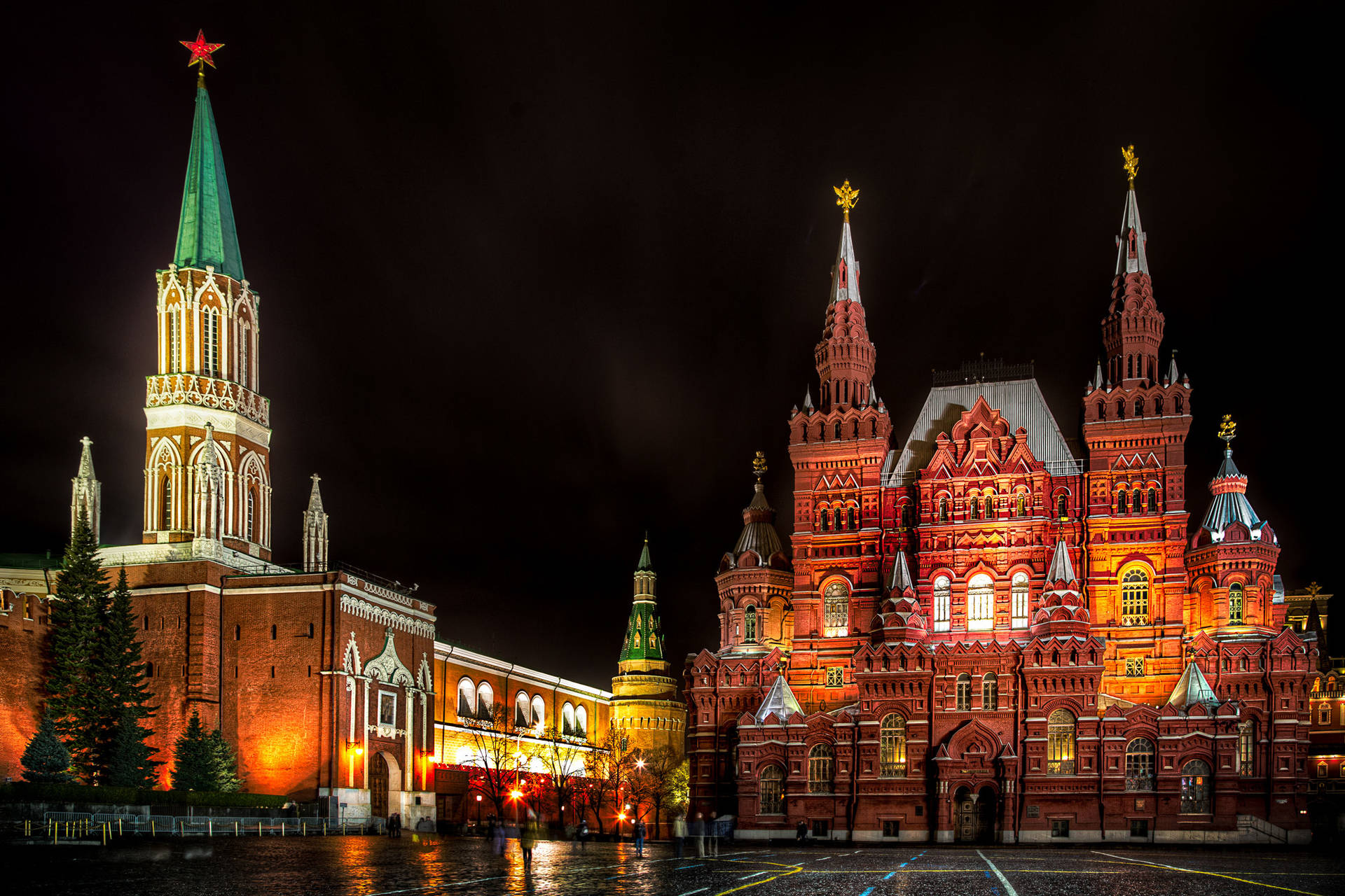 Russia Red Square At Night