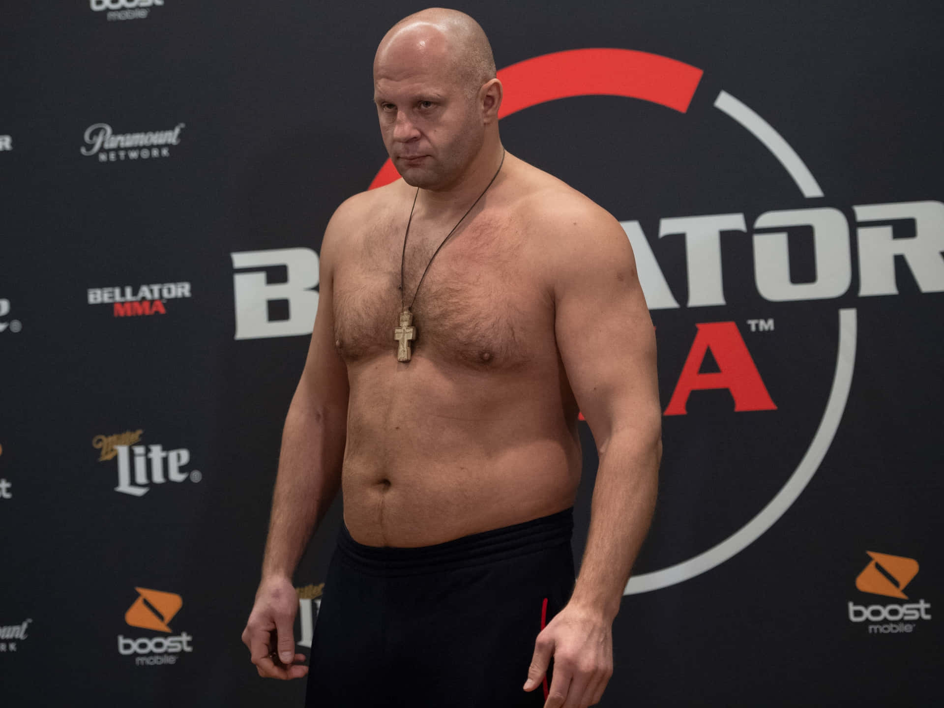 Russian Athlete Fedor Emelianenko Bellator 214 Weigh In Background