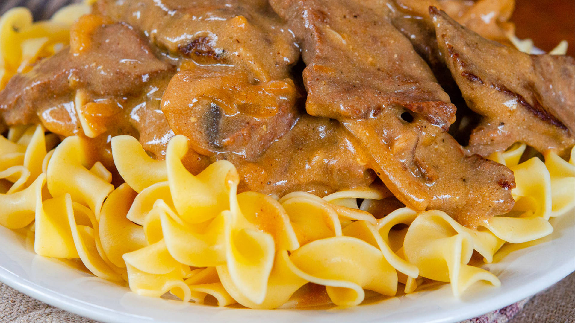 Russian Cuisine Beef Stroganoff Background