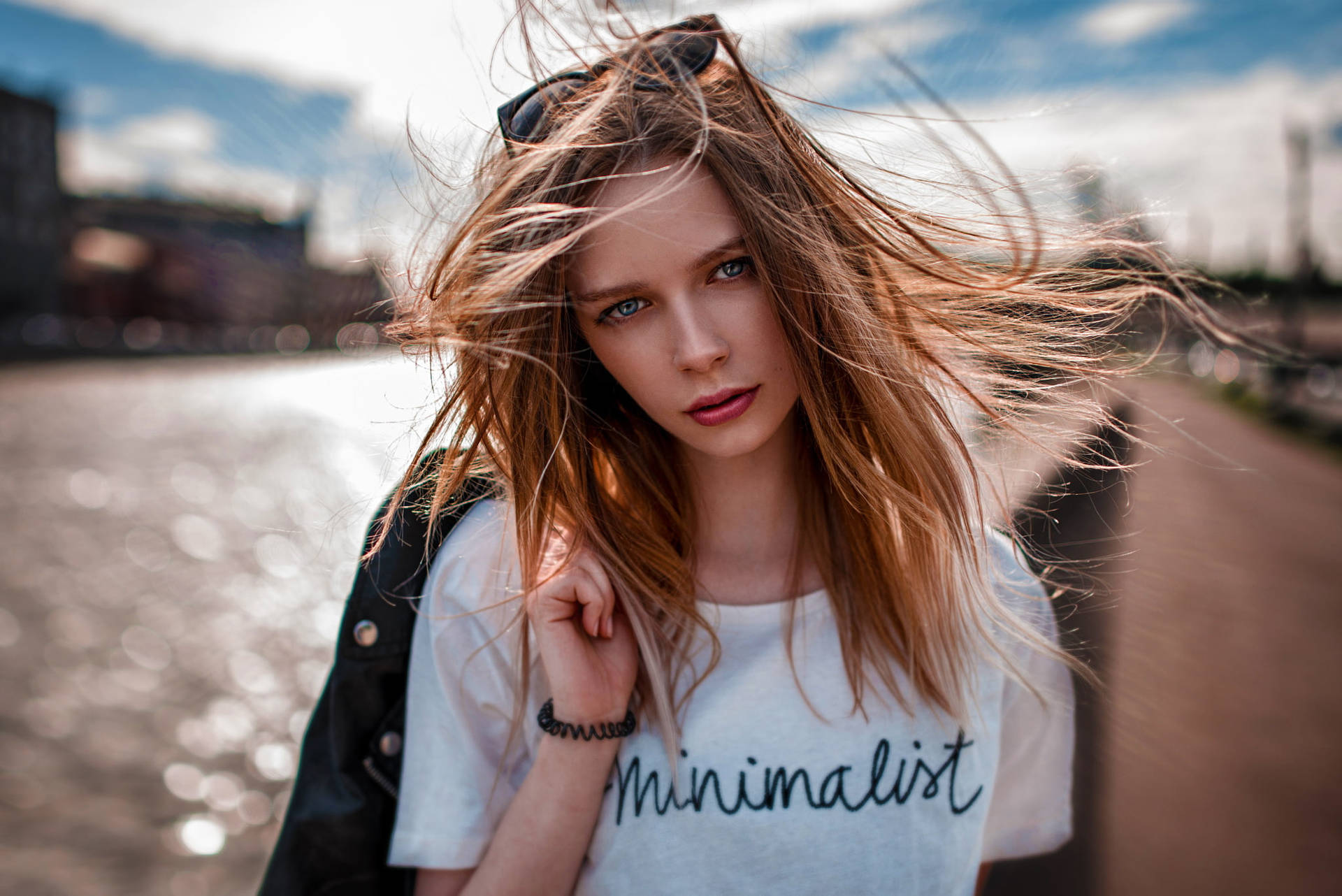 Russian Girl With Minimalist Shirt Background