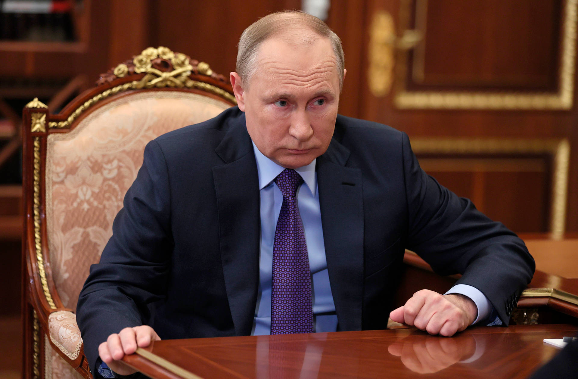 Russian President Vladimir Putin In A Meeting With Daniil Egorov Background