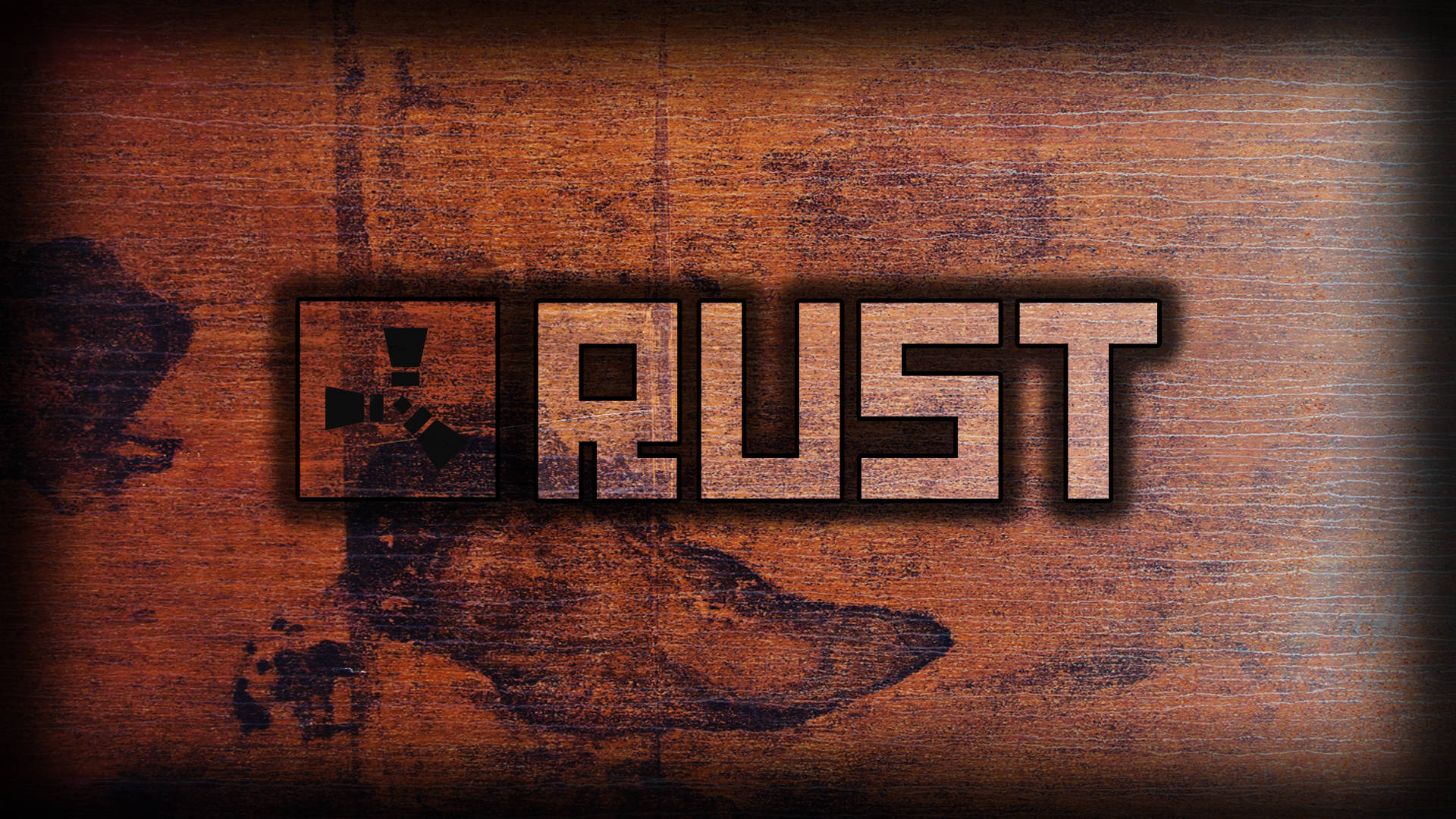 Rust Logo On Wood Background