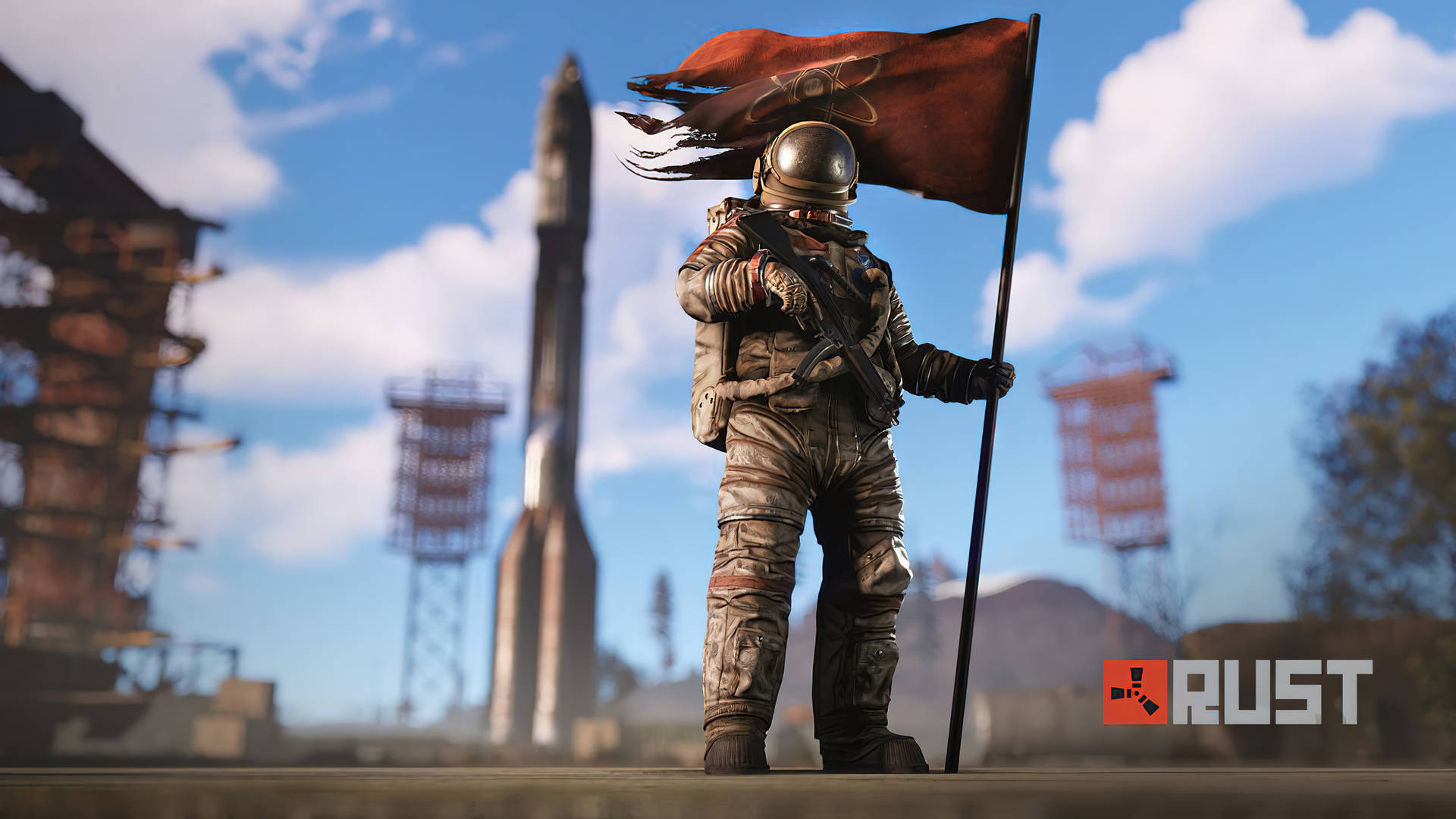 Rust Space Suit Background