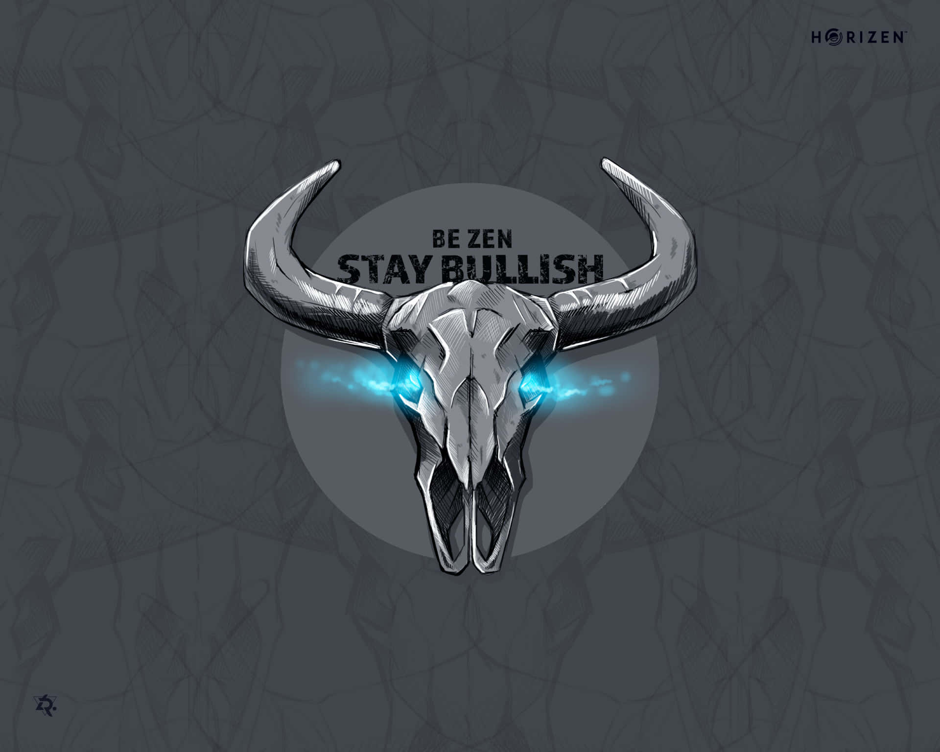 Rustic Bull Skull Against A Pale Background Background