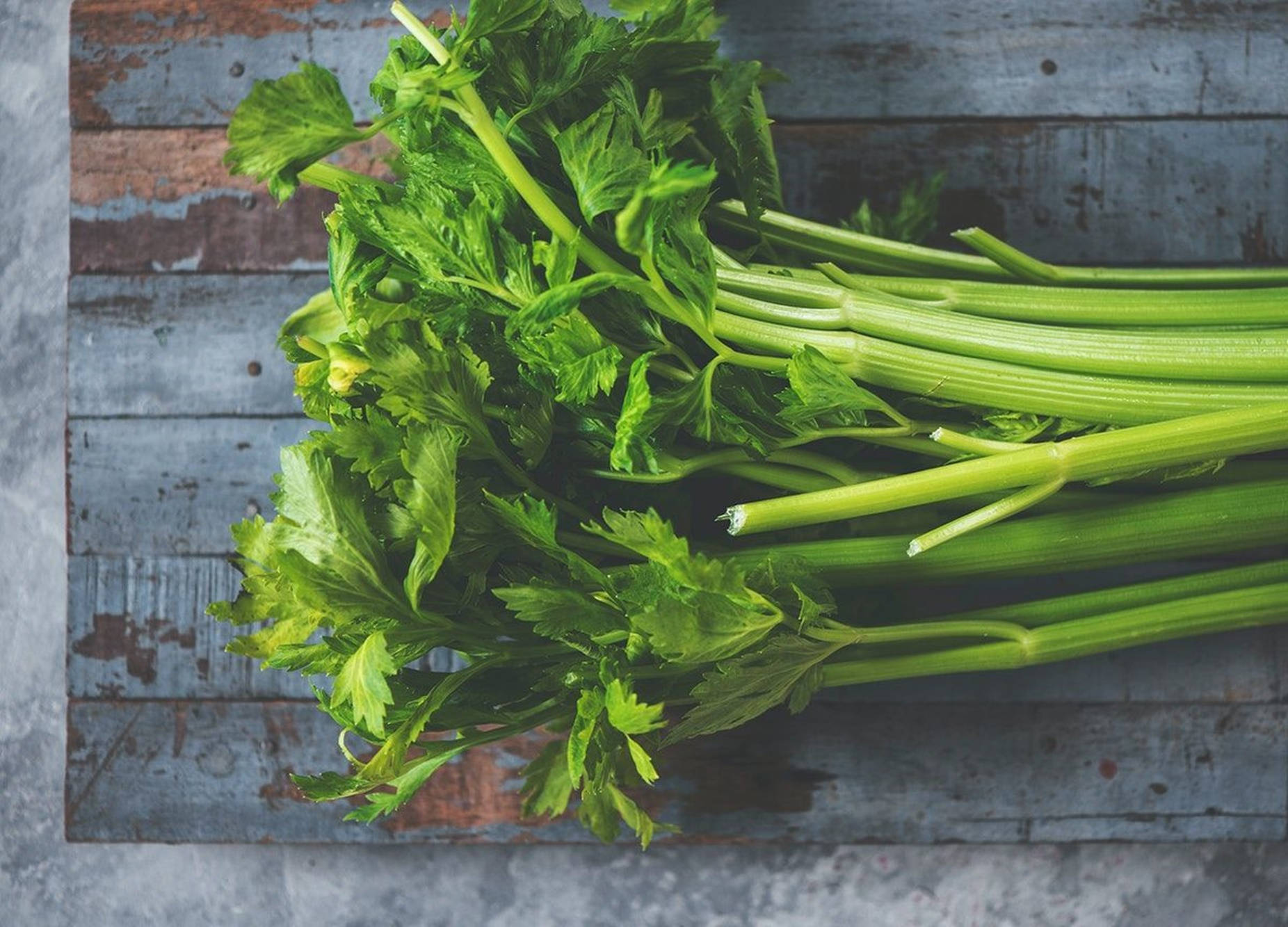 Rustic Flat Lay Thin Celery Background