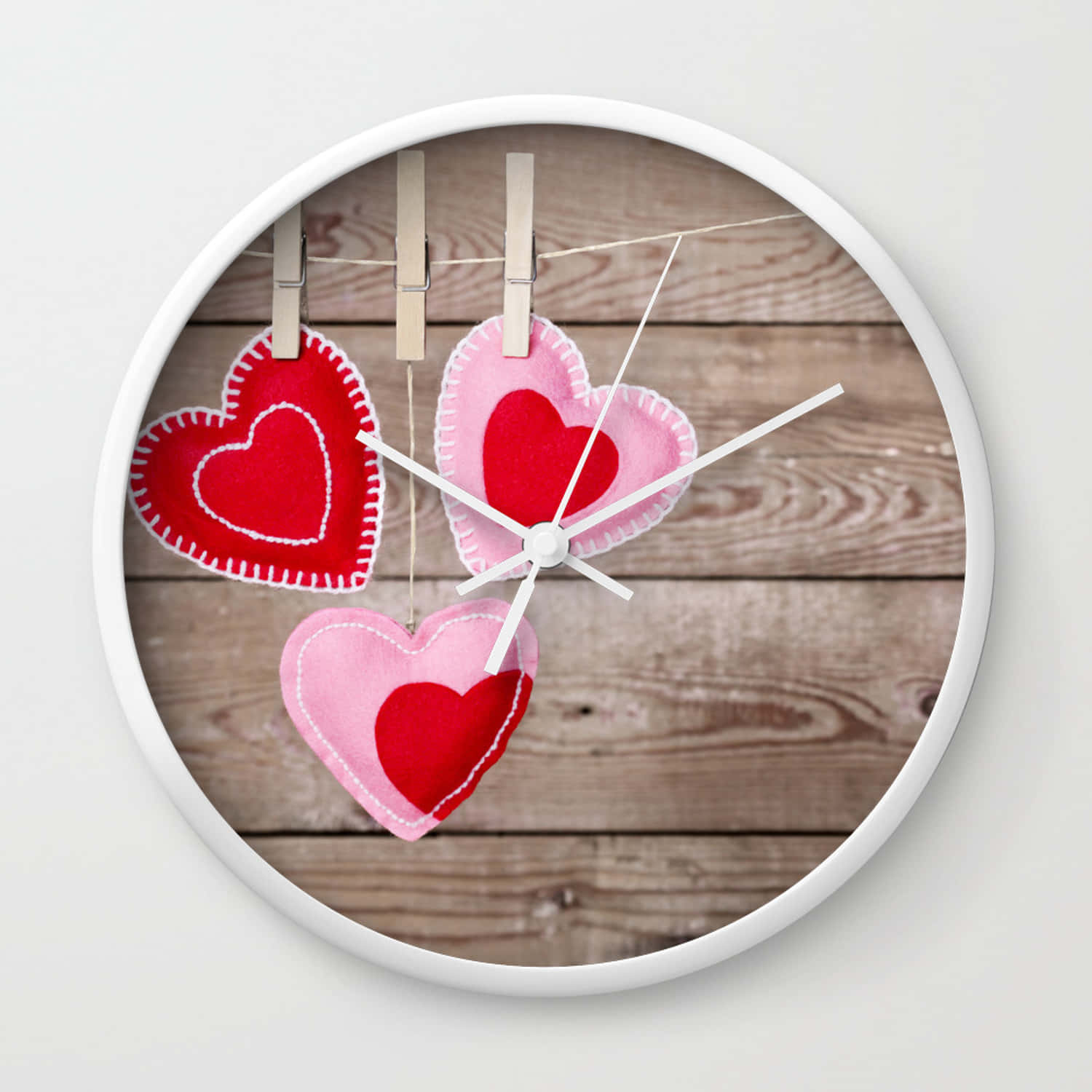 Rustic Valentine Day Clock Background
