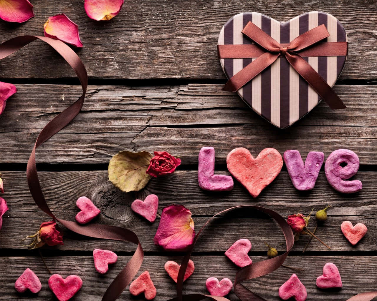 Rustic Valentine Day Love Background