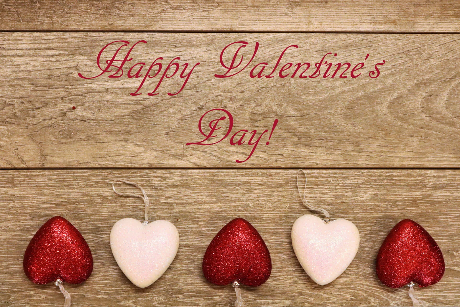Rustic Valentine Day White Red Background