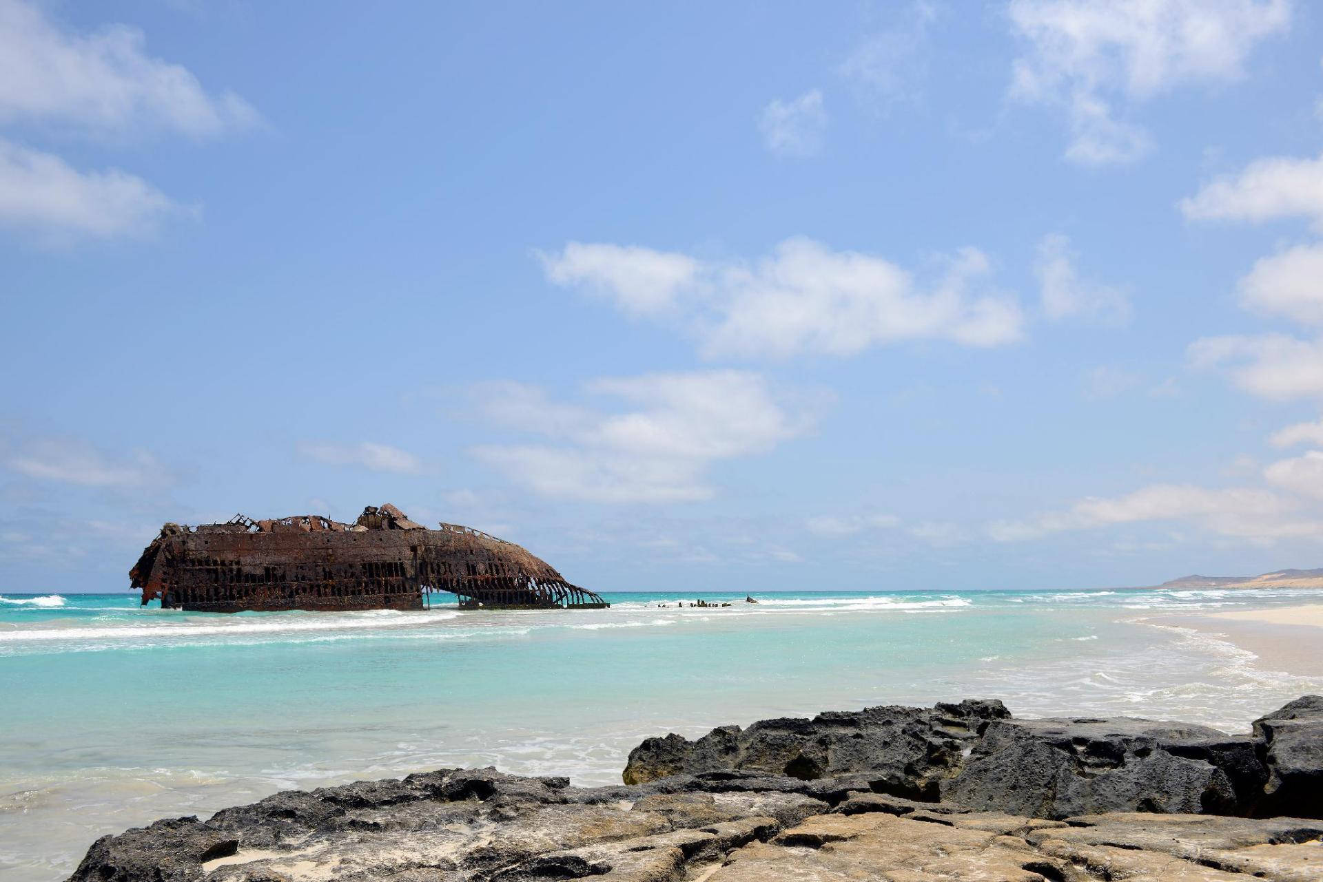 Rusty Boat In Cape Verde Beach