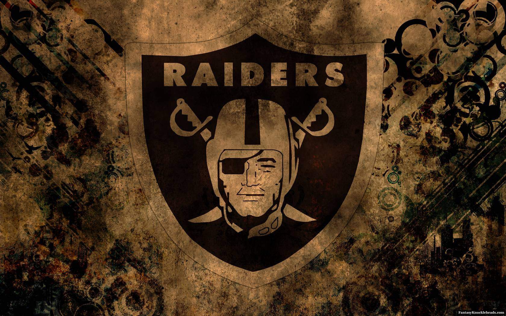 Rusty Oakland Raiders Logo Poster Background