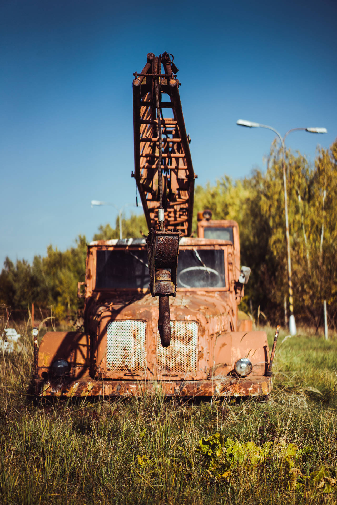 Rusty Old Cool Truck Crane Background