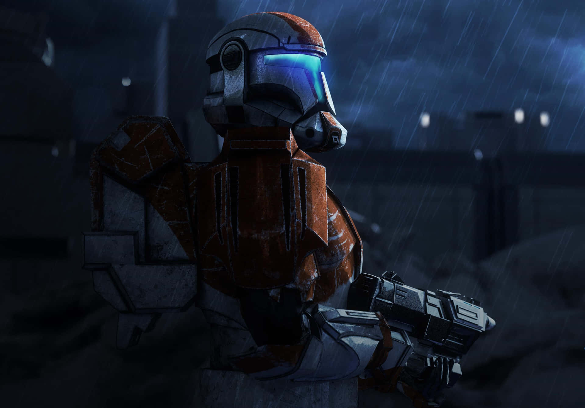 Rusty Shock Trooper In Halo Odst 4k Background