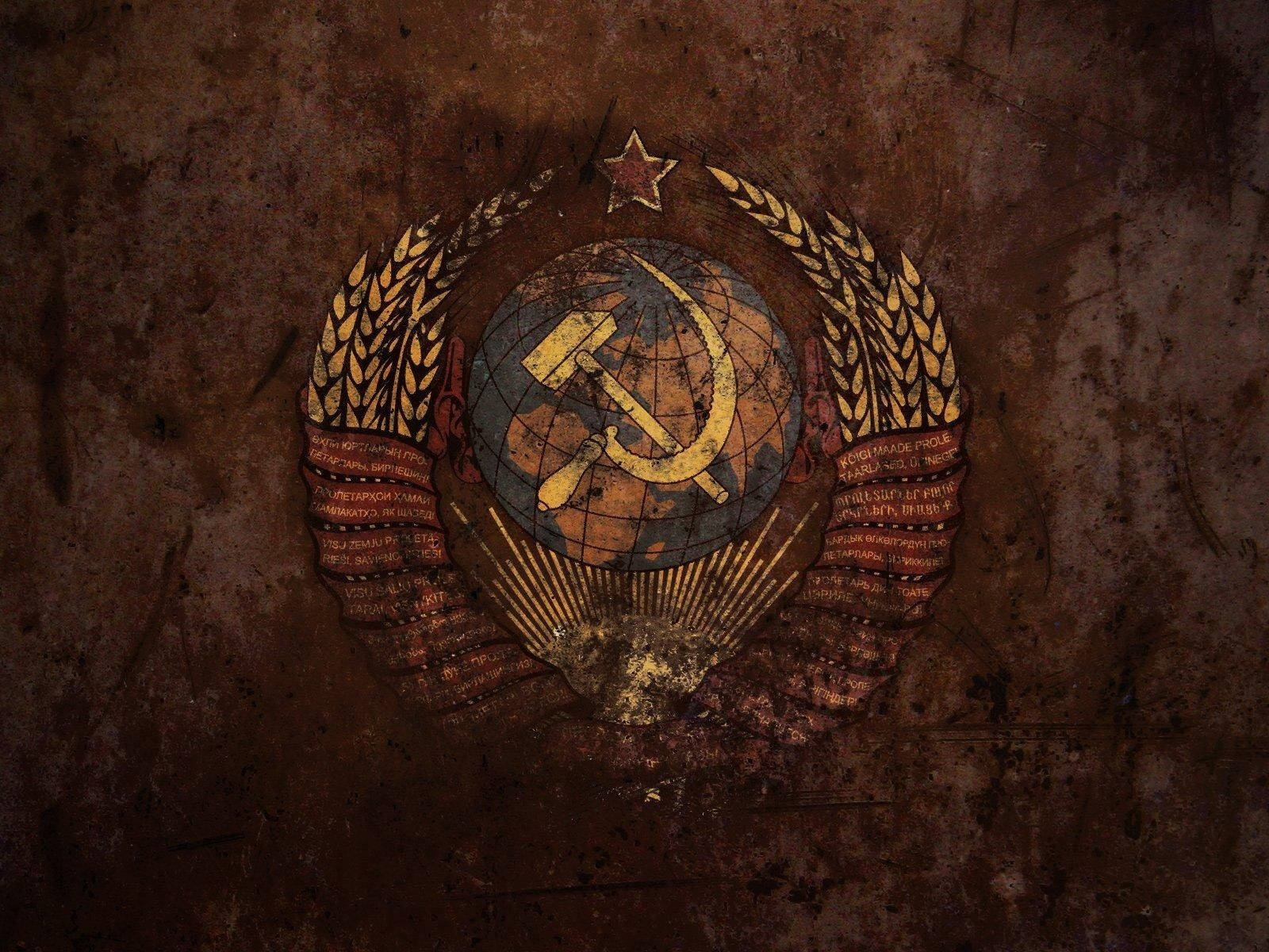 Rusty Soviet Union Flag Logo Background