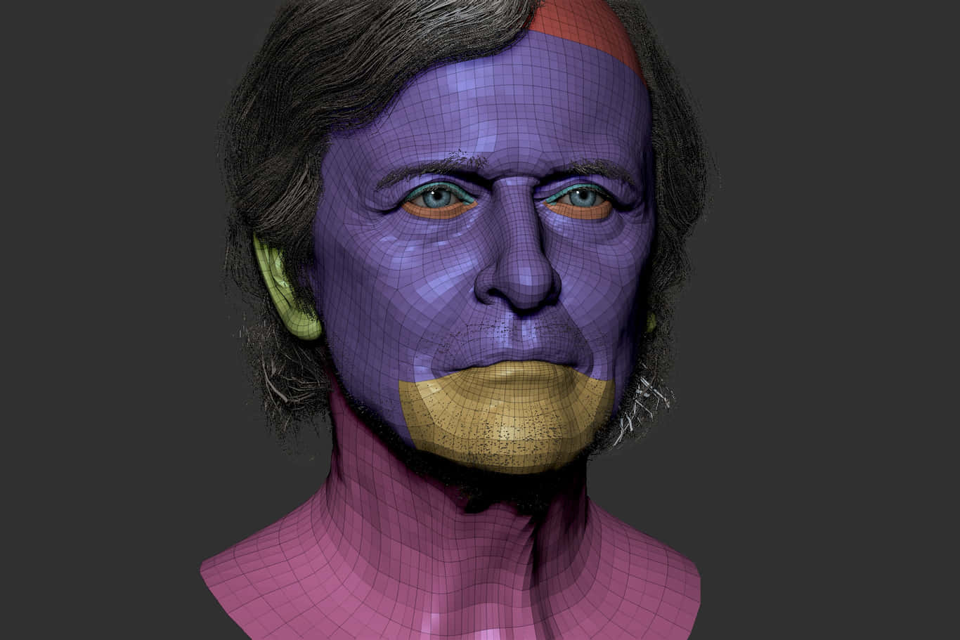 Rutger Hauer 3d Blue Face Background