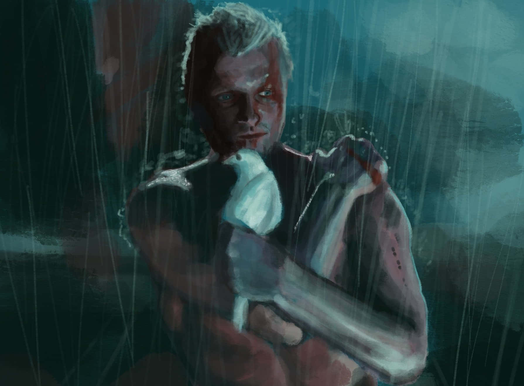 Rutger Hauer Painting Dove Blade Runner Background