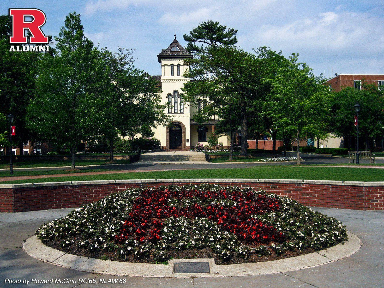 Rutgers R Flowerbed Background