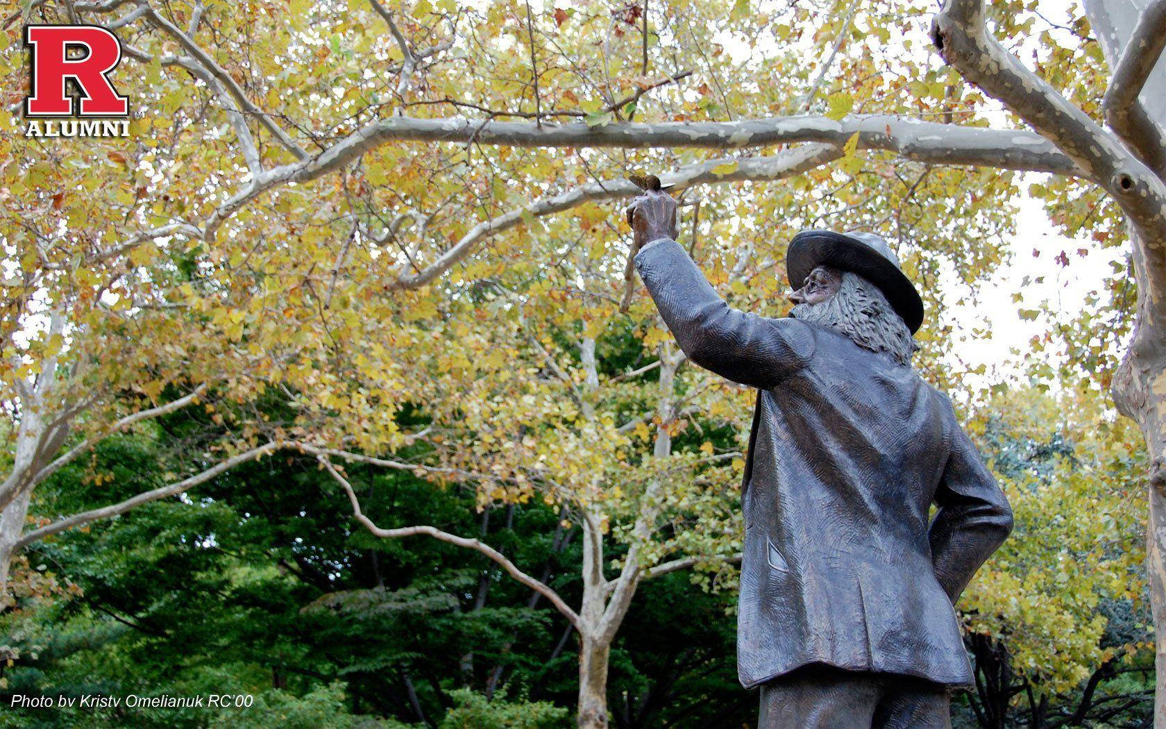 Rutgers Walt Whitman Statue Background