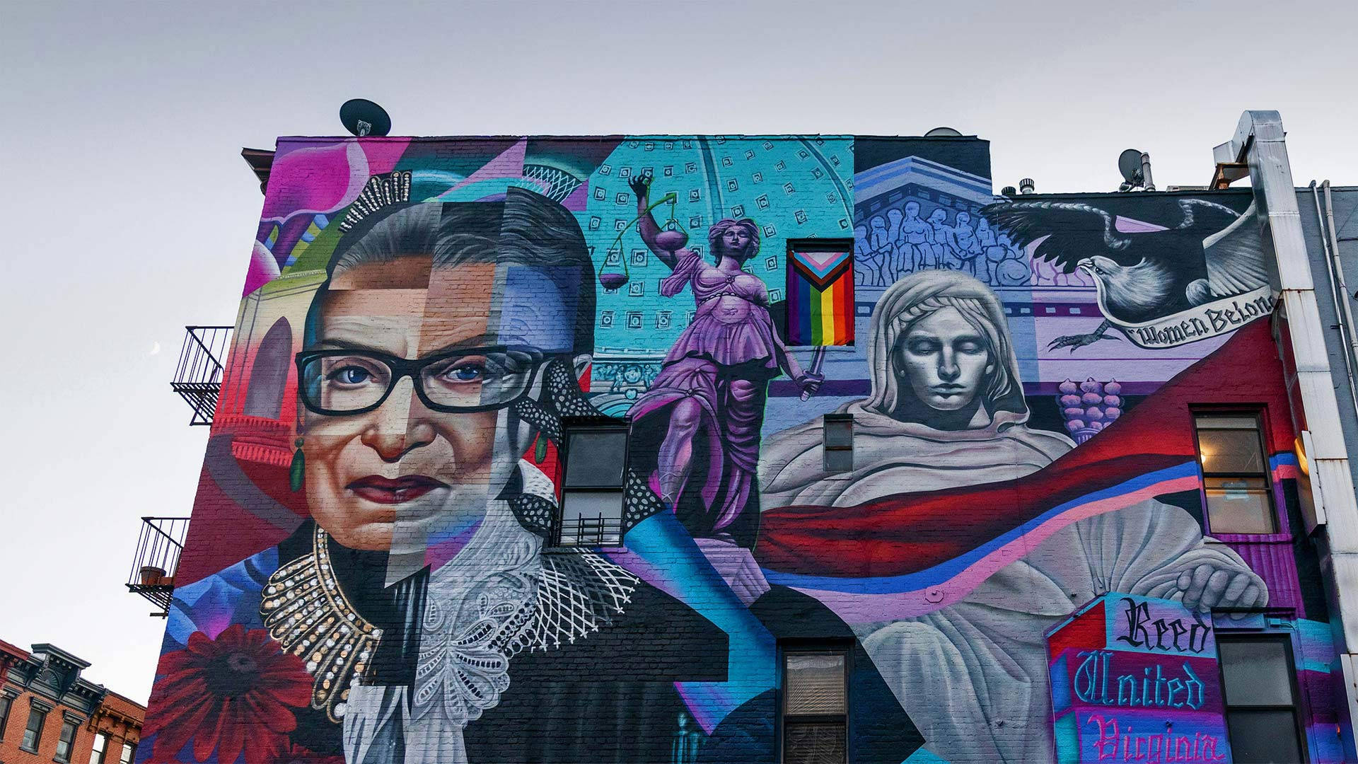 Ruth Bader Ginsburg Graffiti Artwork Background