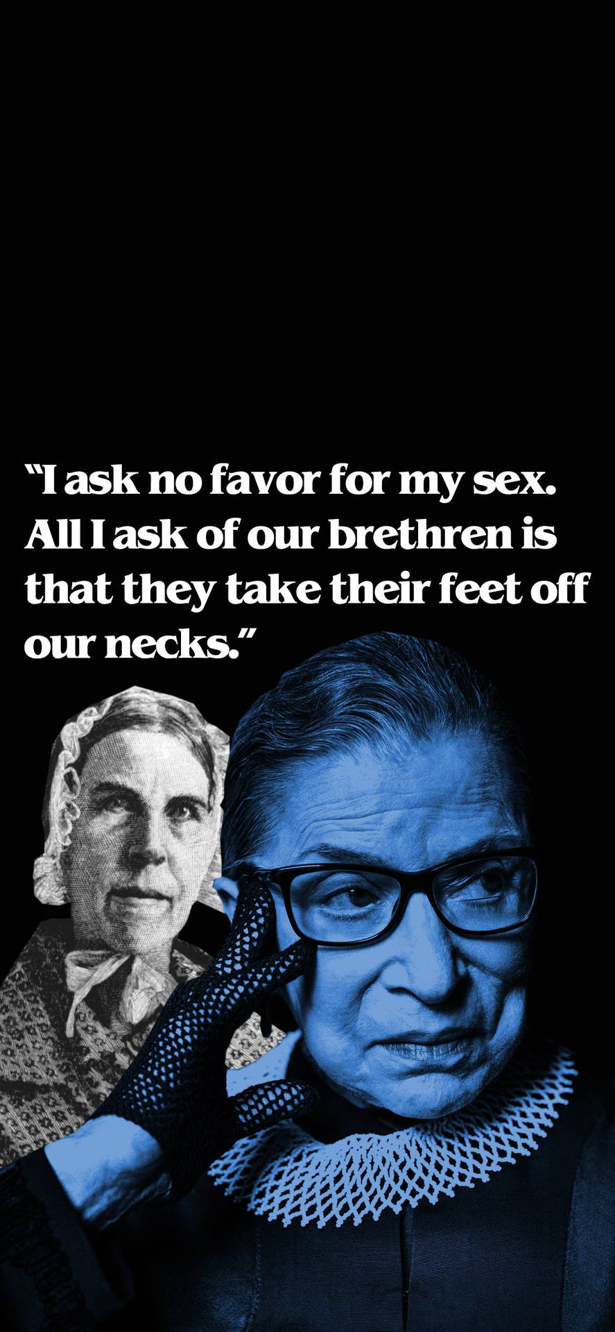 Ruth Bader Ginsburg Monochromatic Blue Poster Background