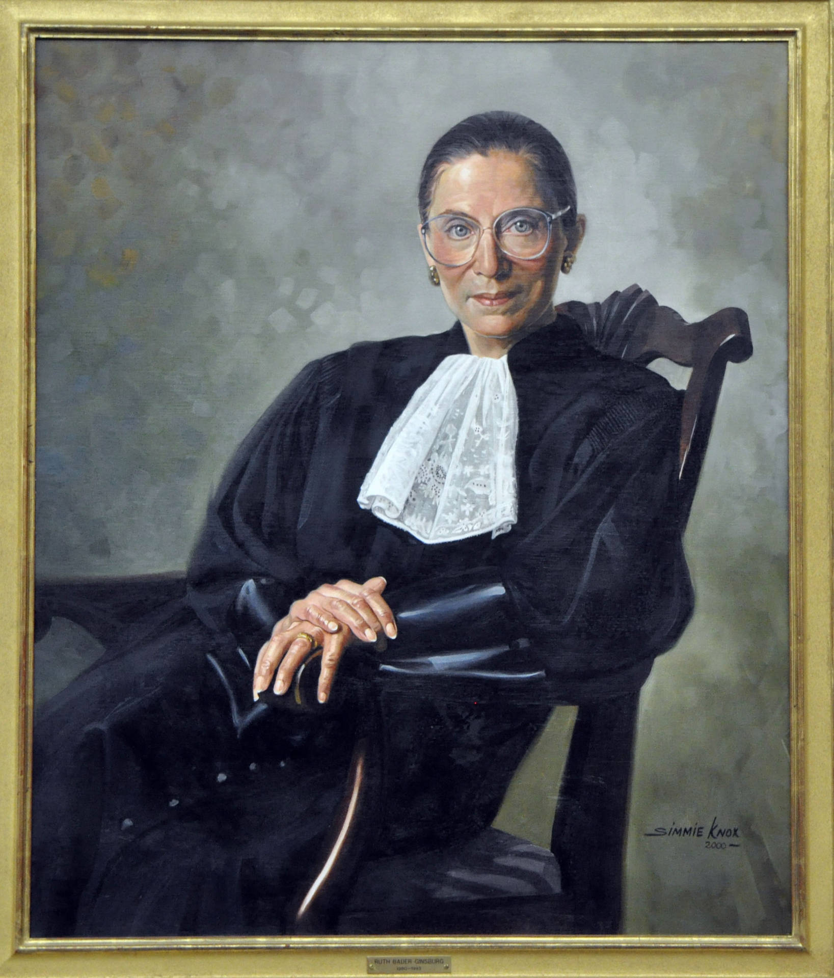 Ruth Bader Ginsburg Realistic Painting Background