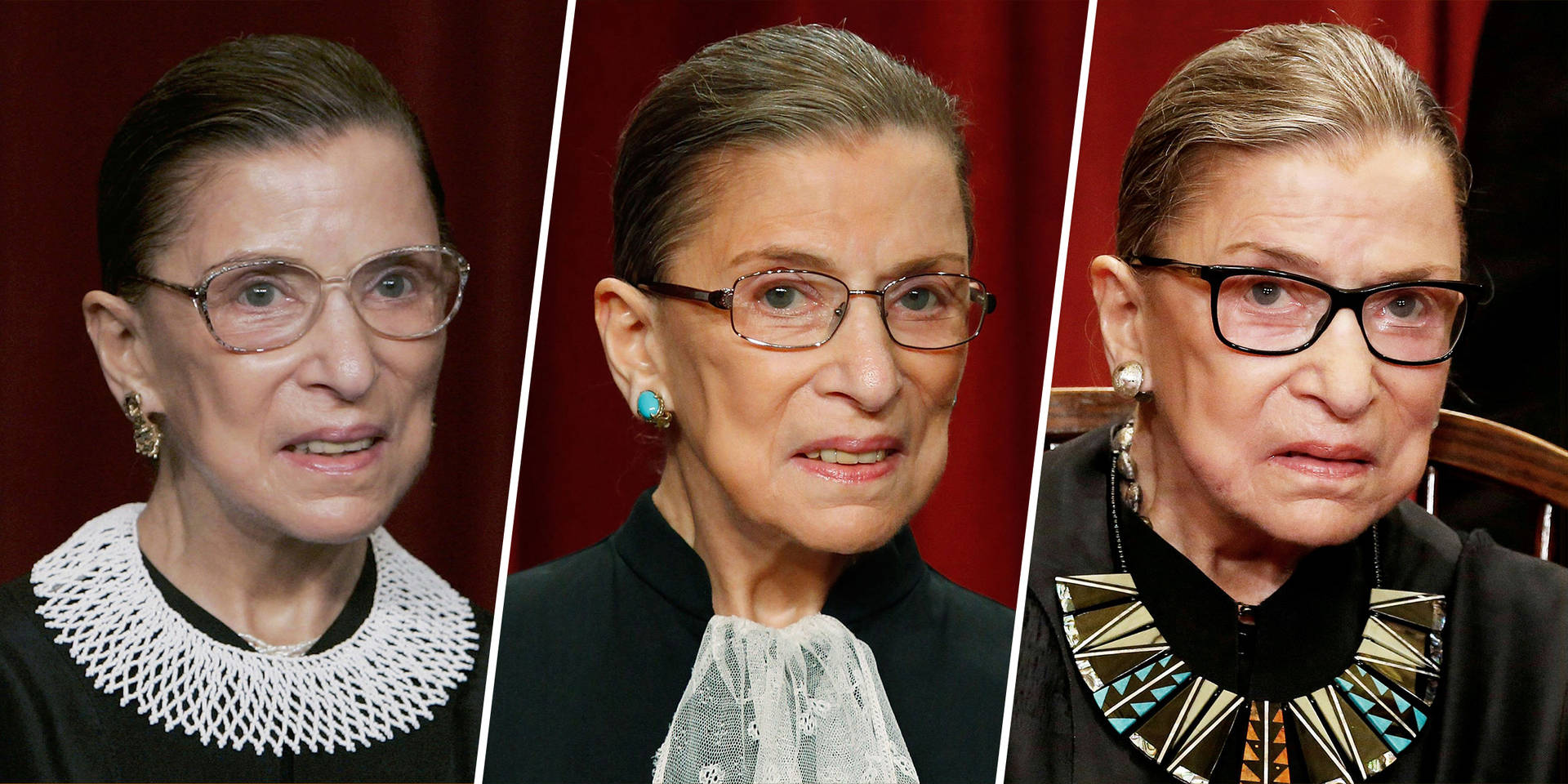 Ruth Bader Ginsburg Trio Of Photograph Background