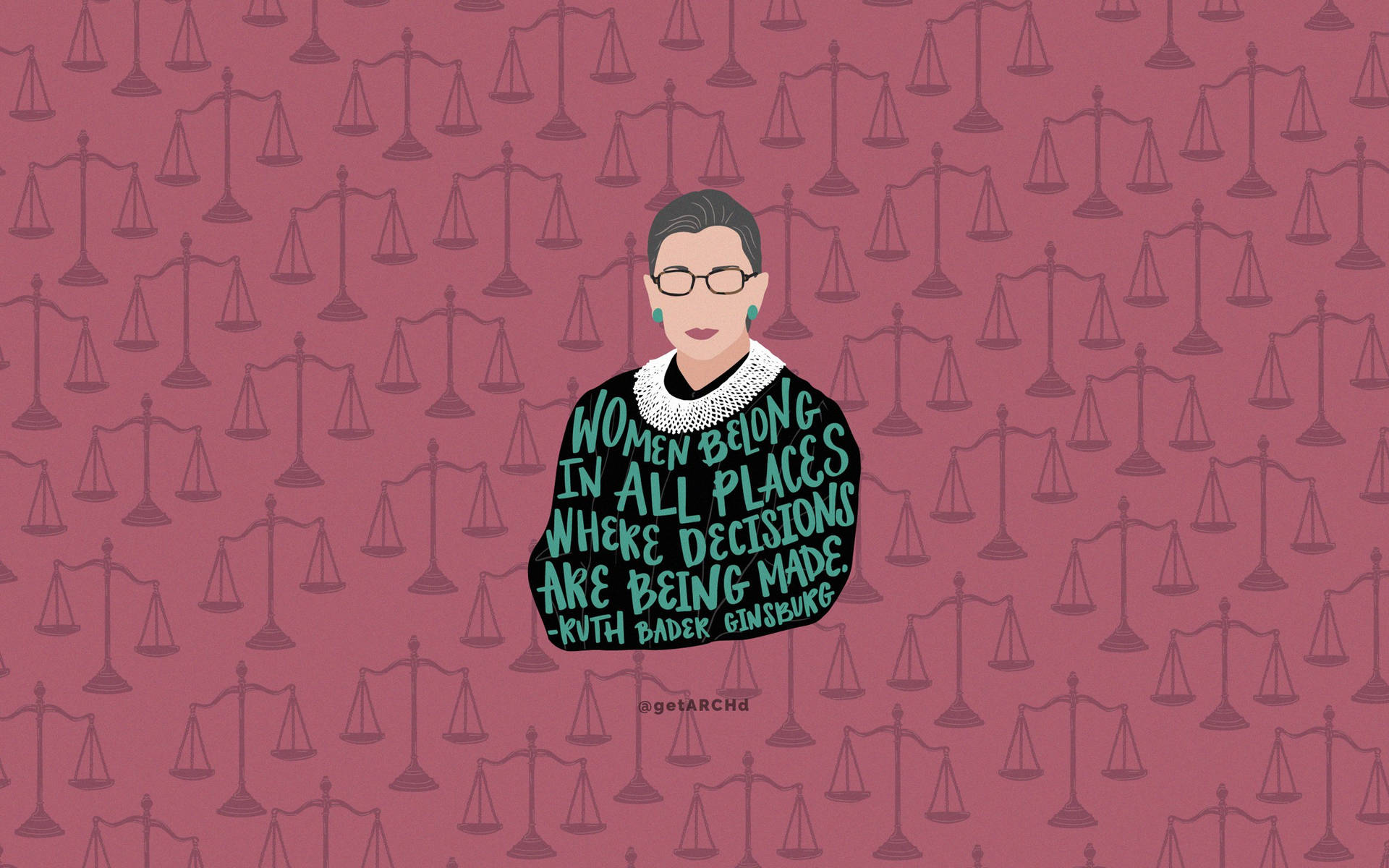 Ruth Bader Ginsburg Vector Art Quote Background