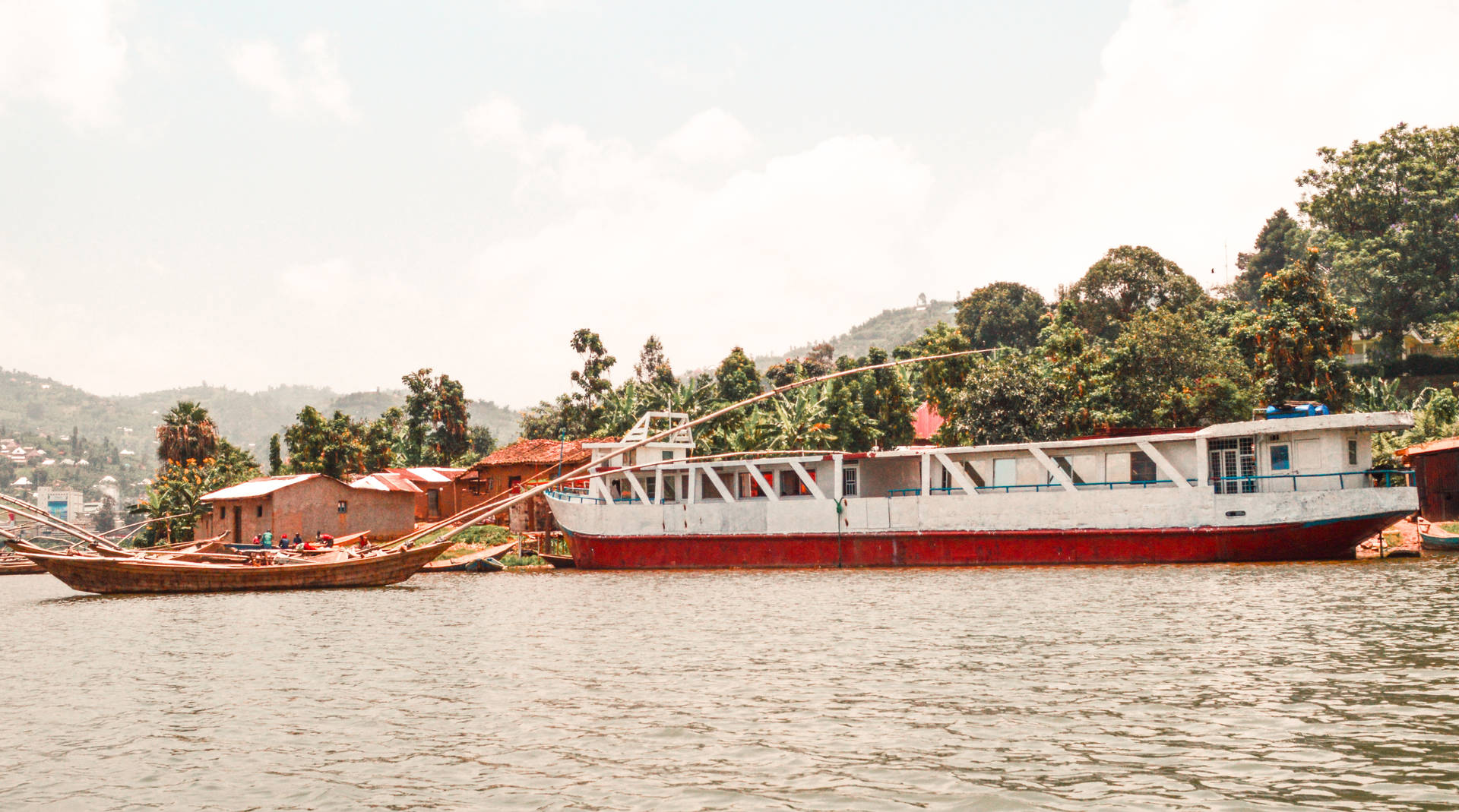 Rwanda Boats In Water Background