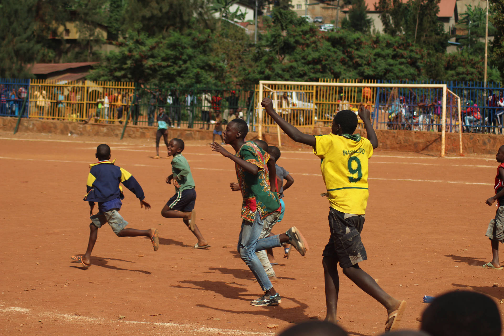 Rwanda Soccer Playing Background