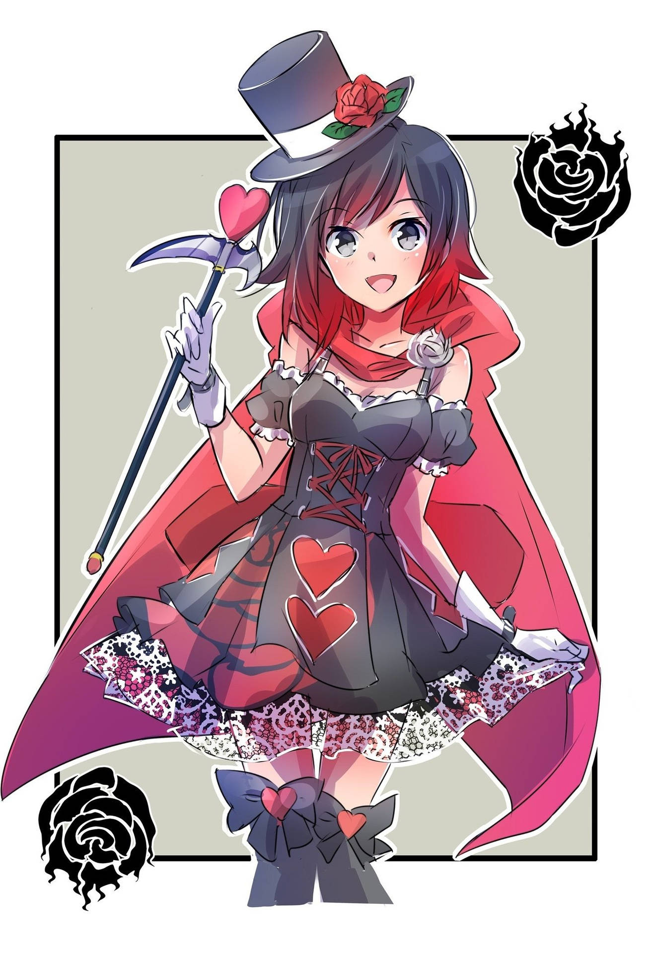 Rwby Ruby Rose Gothic Lolita Dress Background