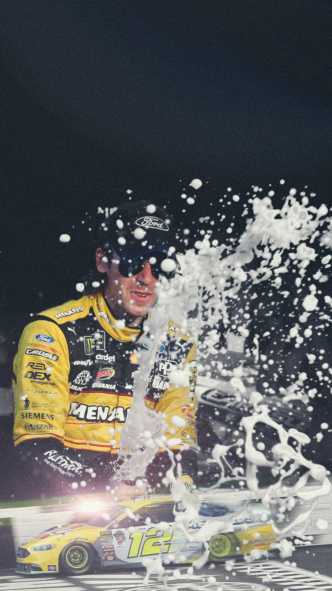 Ryan Blaney Spraying Champagne Background