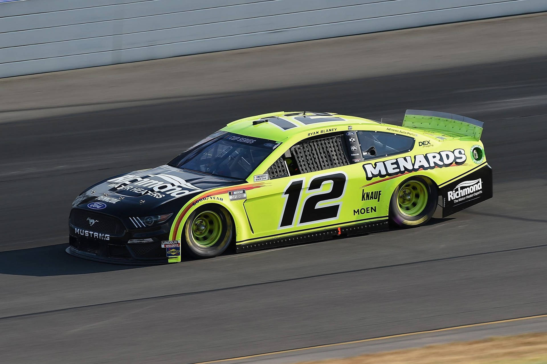 Ryan Blaney Yellow Race Car Background