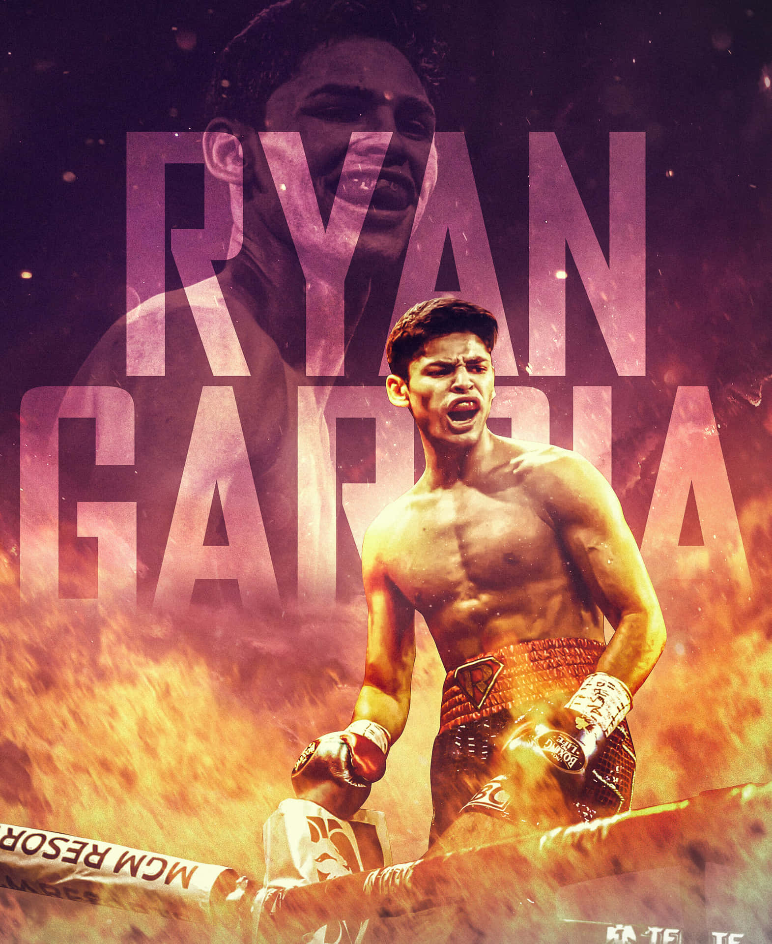 Ryan Garcia Flaming Background
