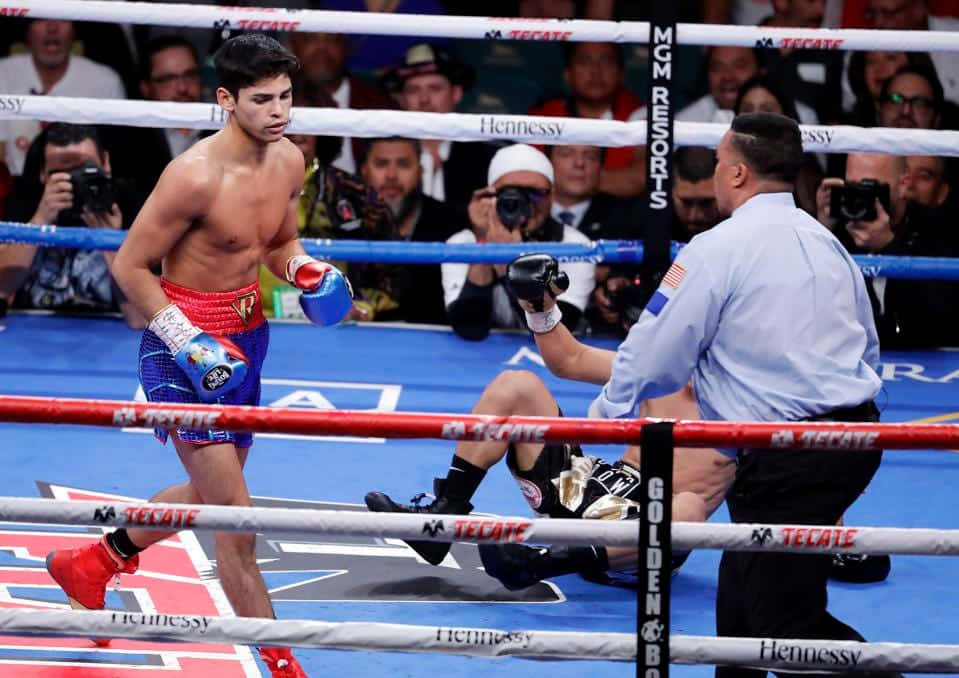 Ryan Garcia Opponent Knocked Out Background