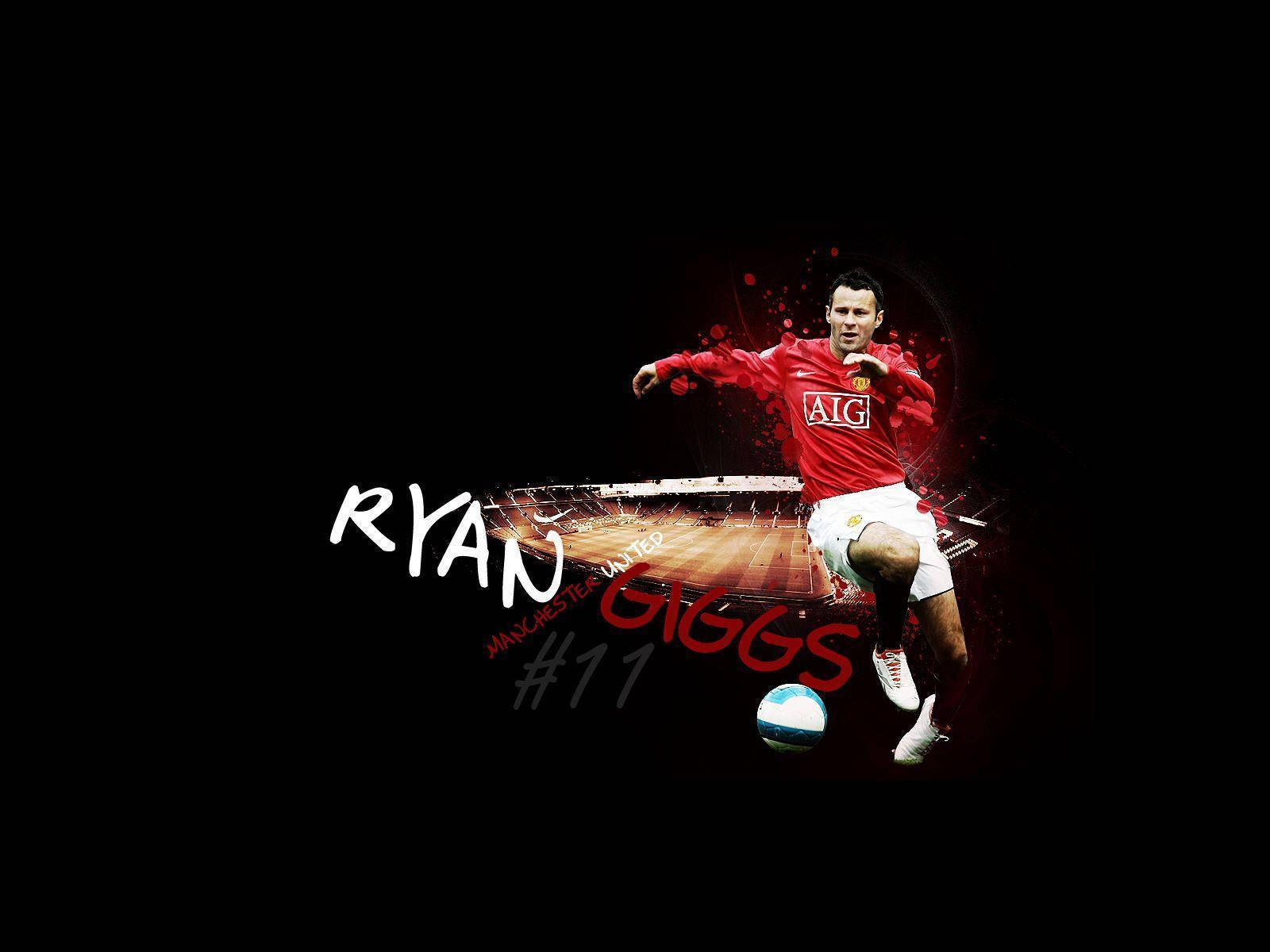 Ryan Giggs Football Black Background